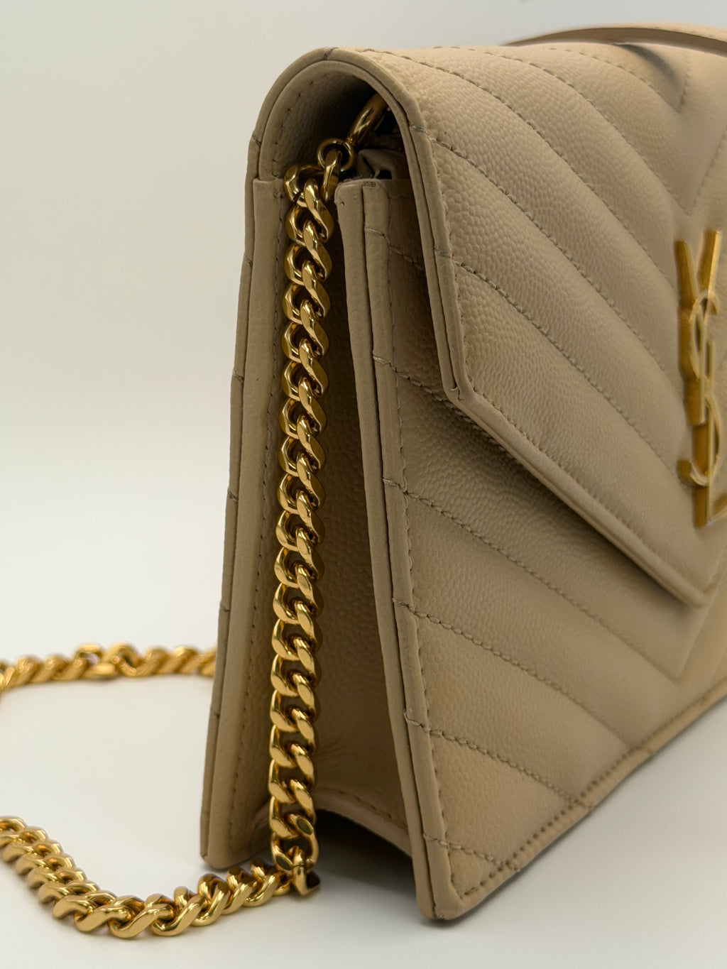 Ysl Saint Laurent Cassandre Envelope Chain Wallet