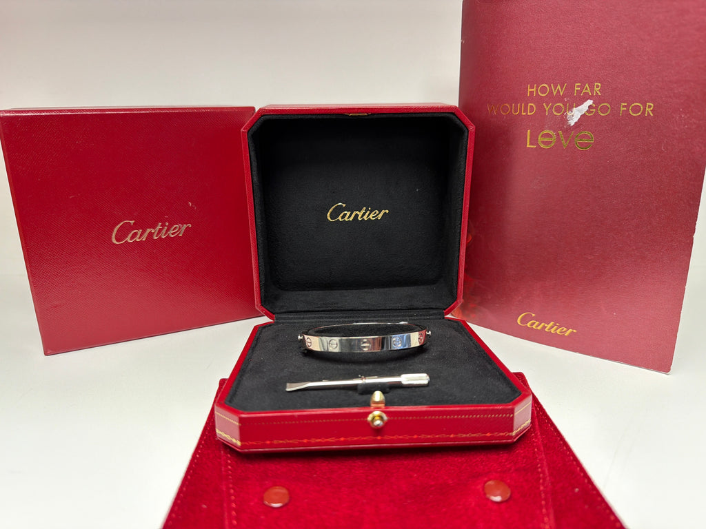 Cartier Love Bracelet White Gold size 17