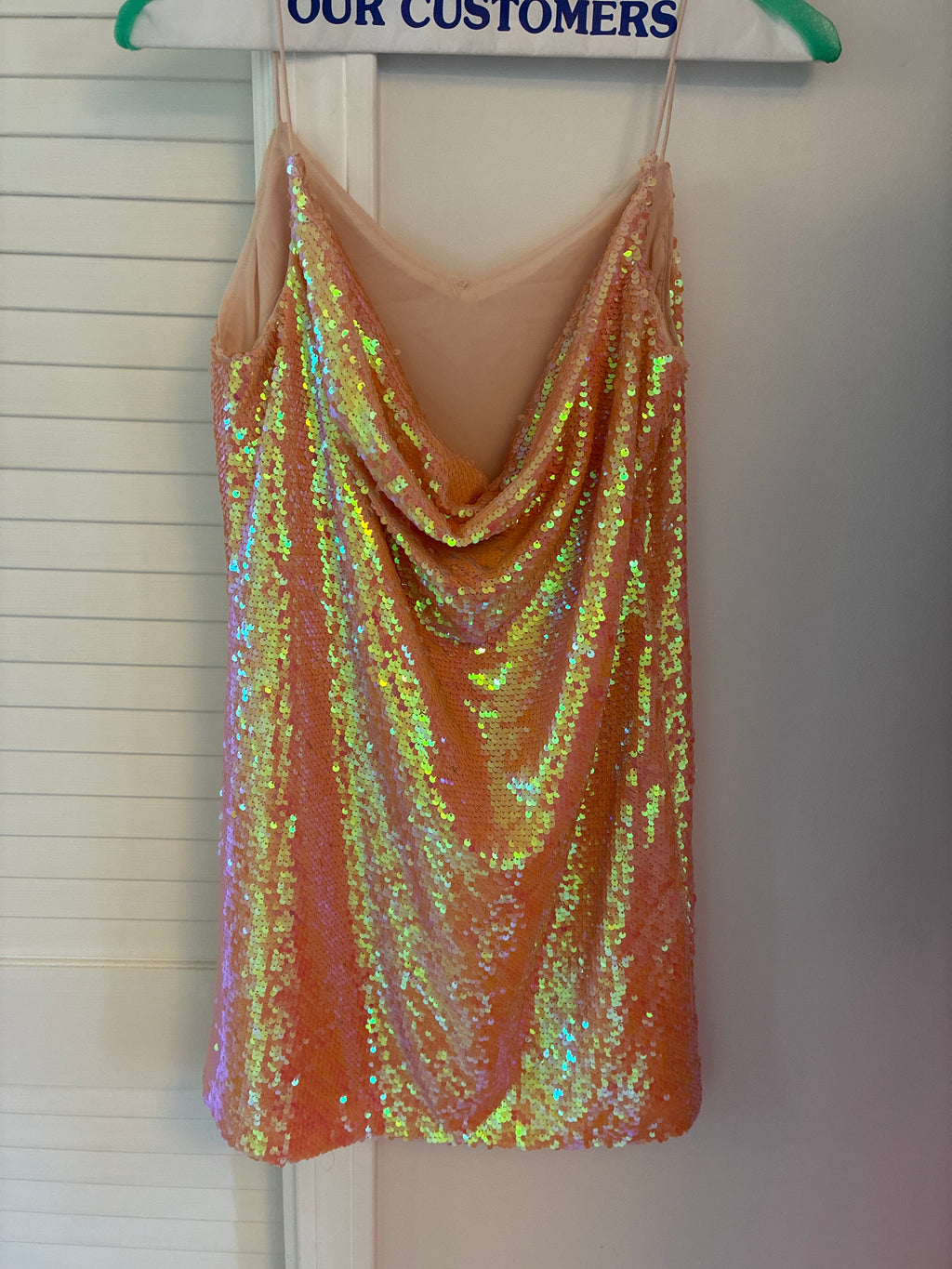 NBD Peach Sequin Dress