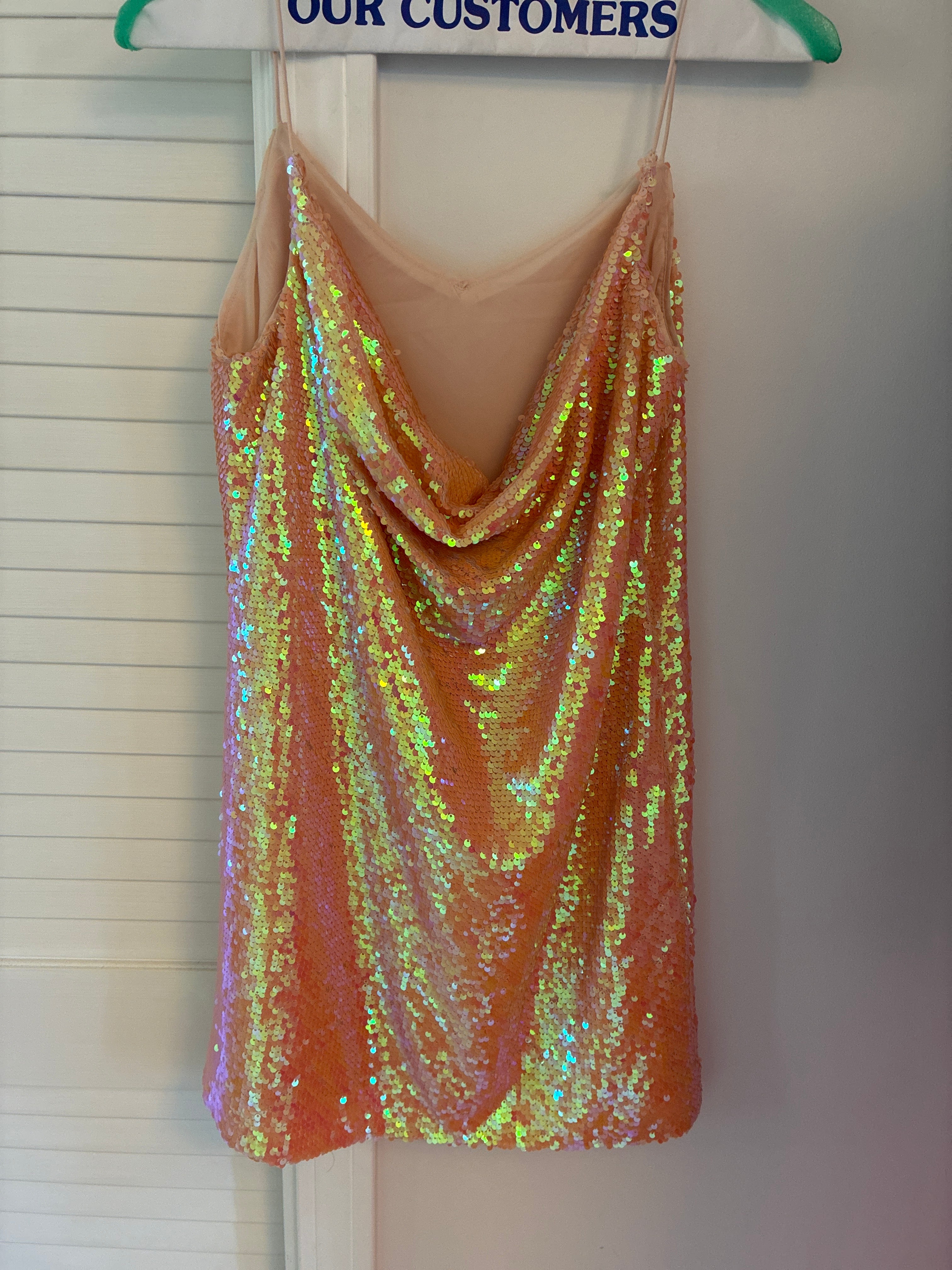 NBD Peach Sequin Dress