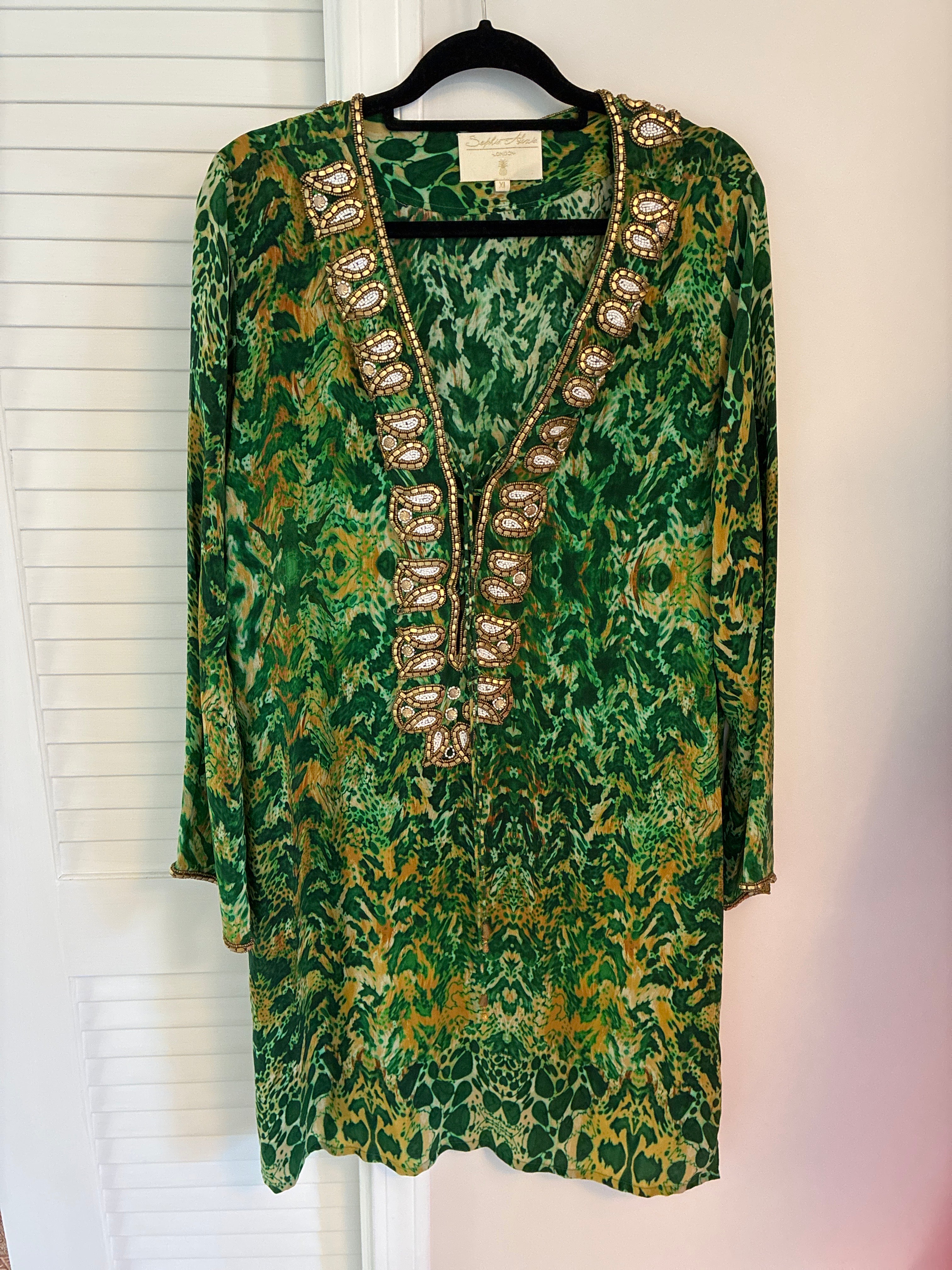 Sophia Alexia Emerald Leopard Dress