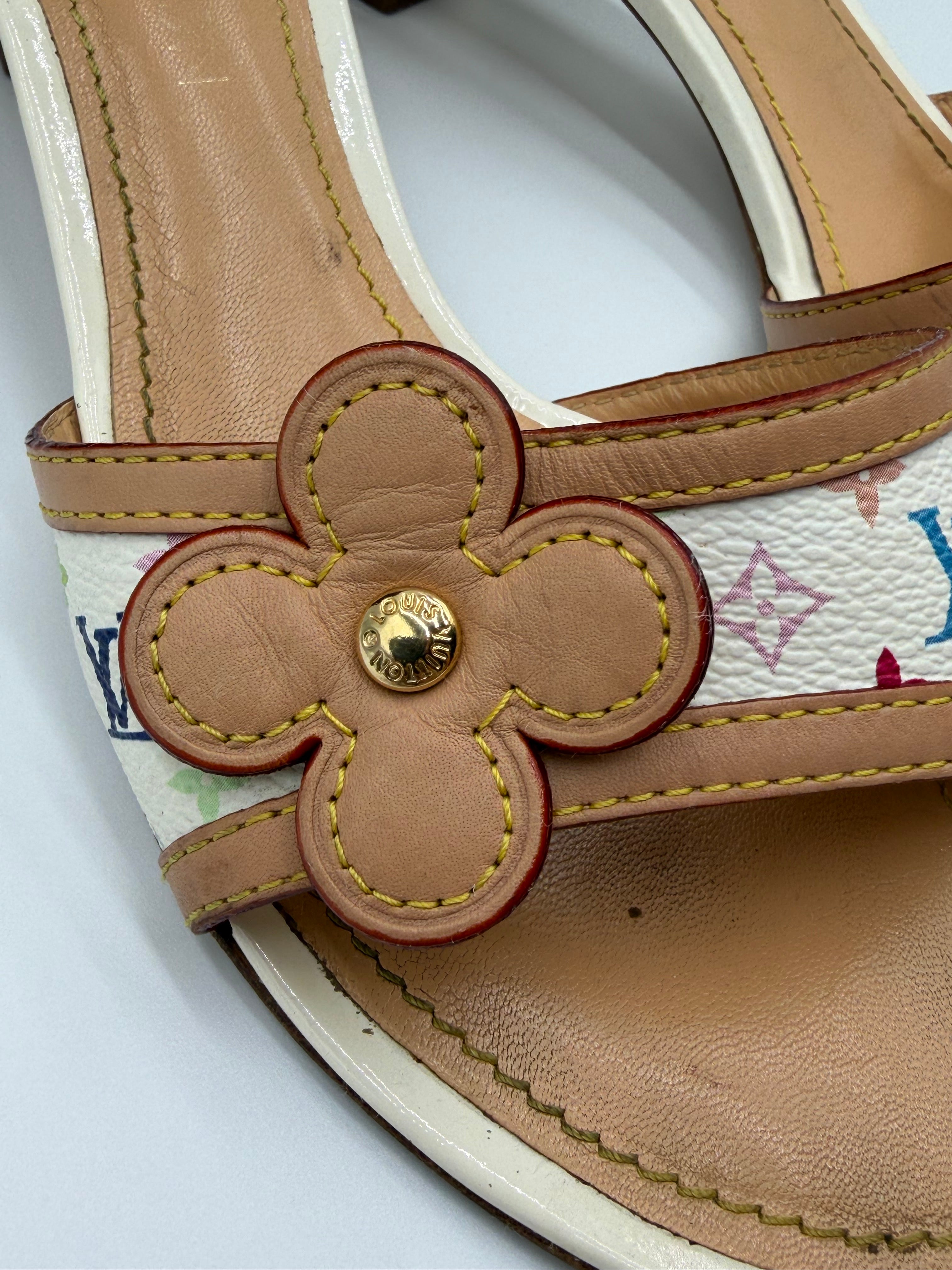 Louis Vuitton x Takashi Murakami Monogram Kitten Heels - White