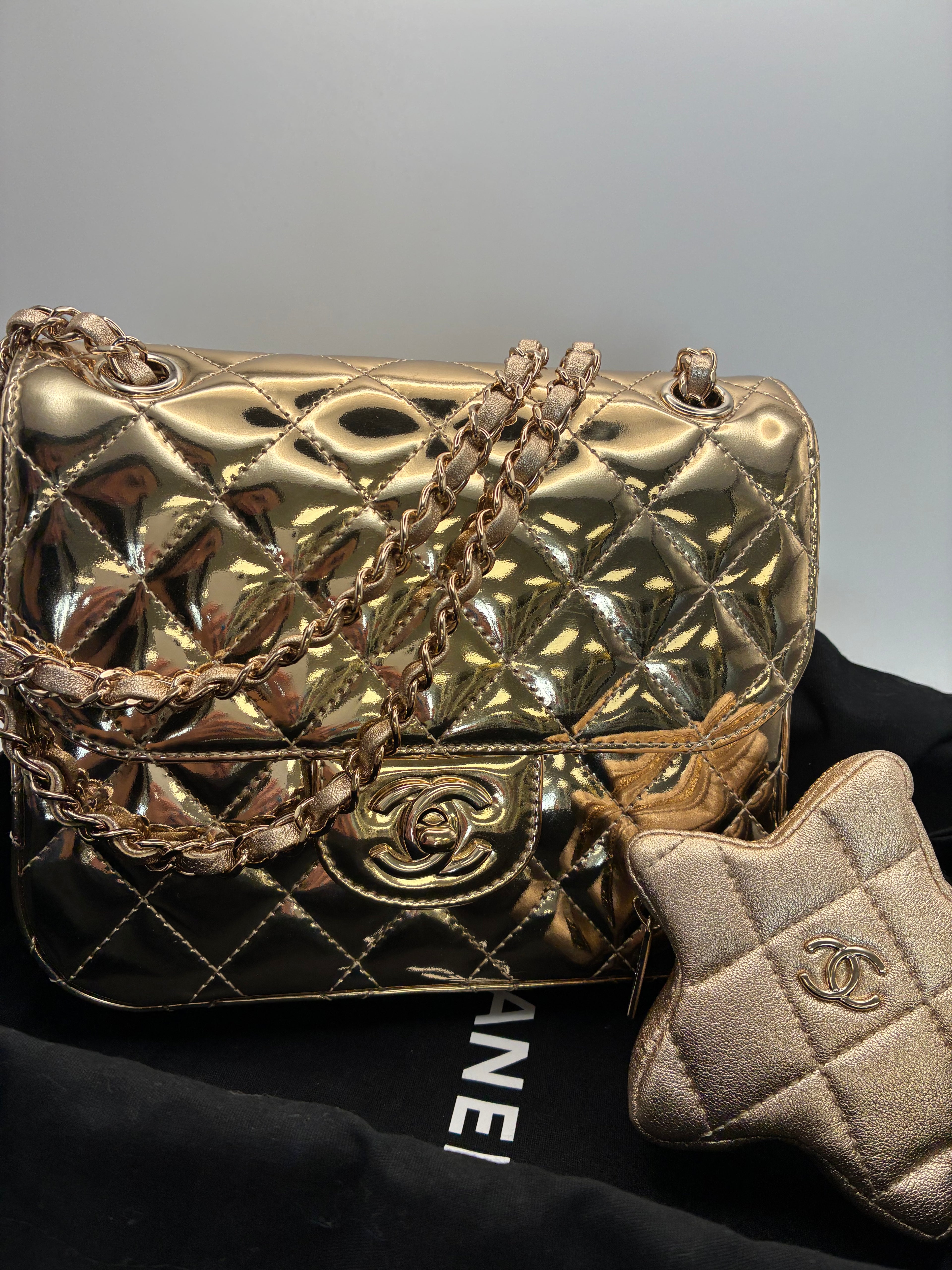 Chanel Mirror Calfskin Quilted Mini Flap Bag 24C