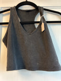 Black Crop Halter