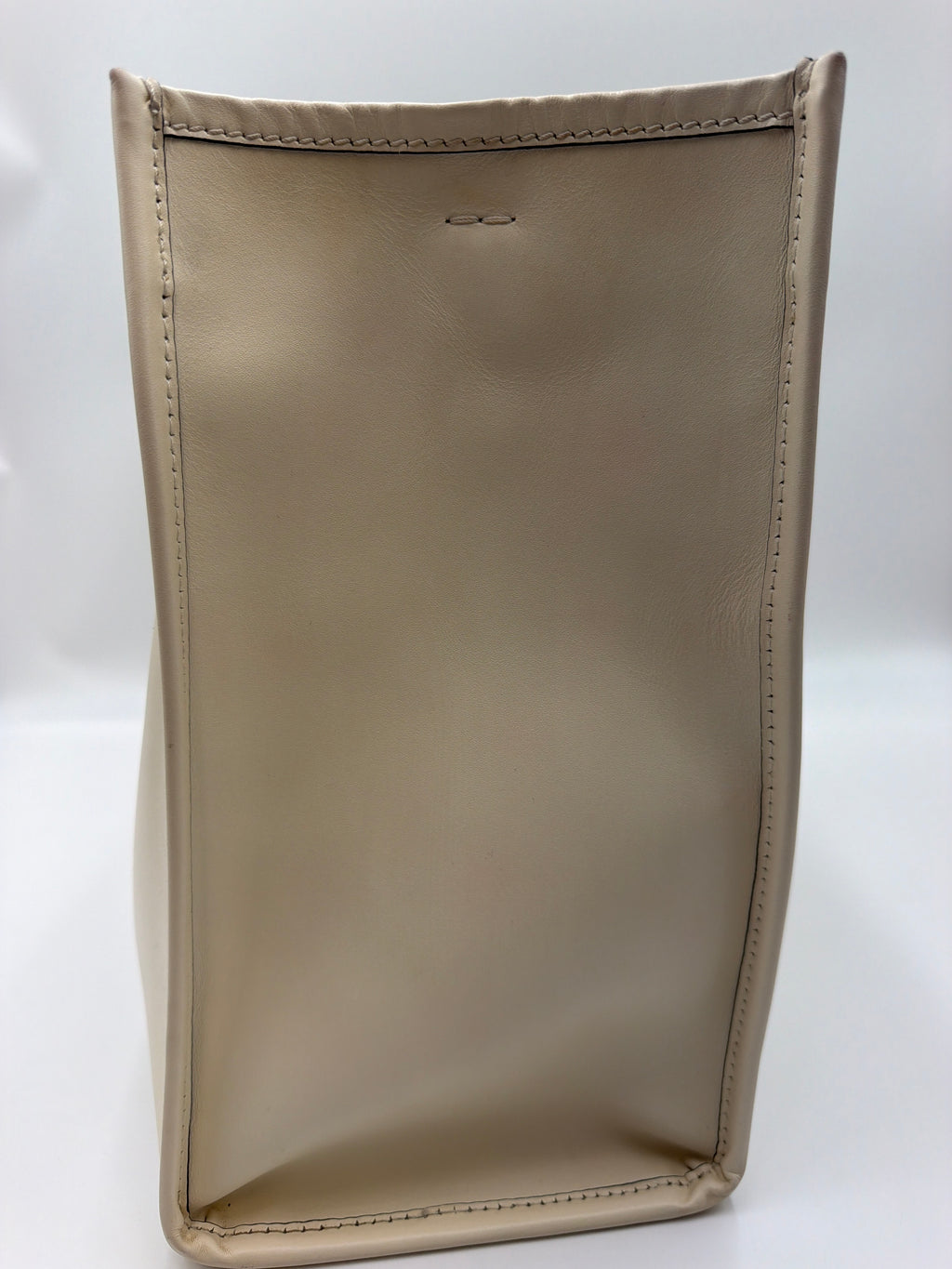 Fendi Vitello King Plexiglass Logo Embossed Medium Fendi Sunshine Shopper Tote Moon Ivory