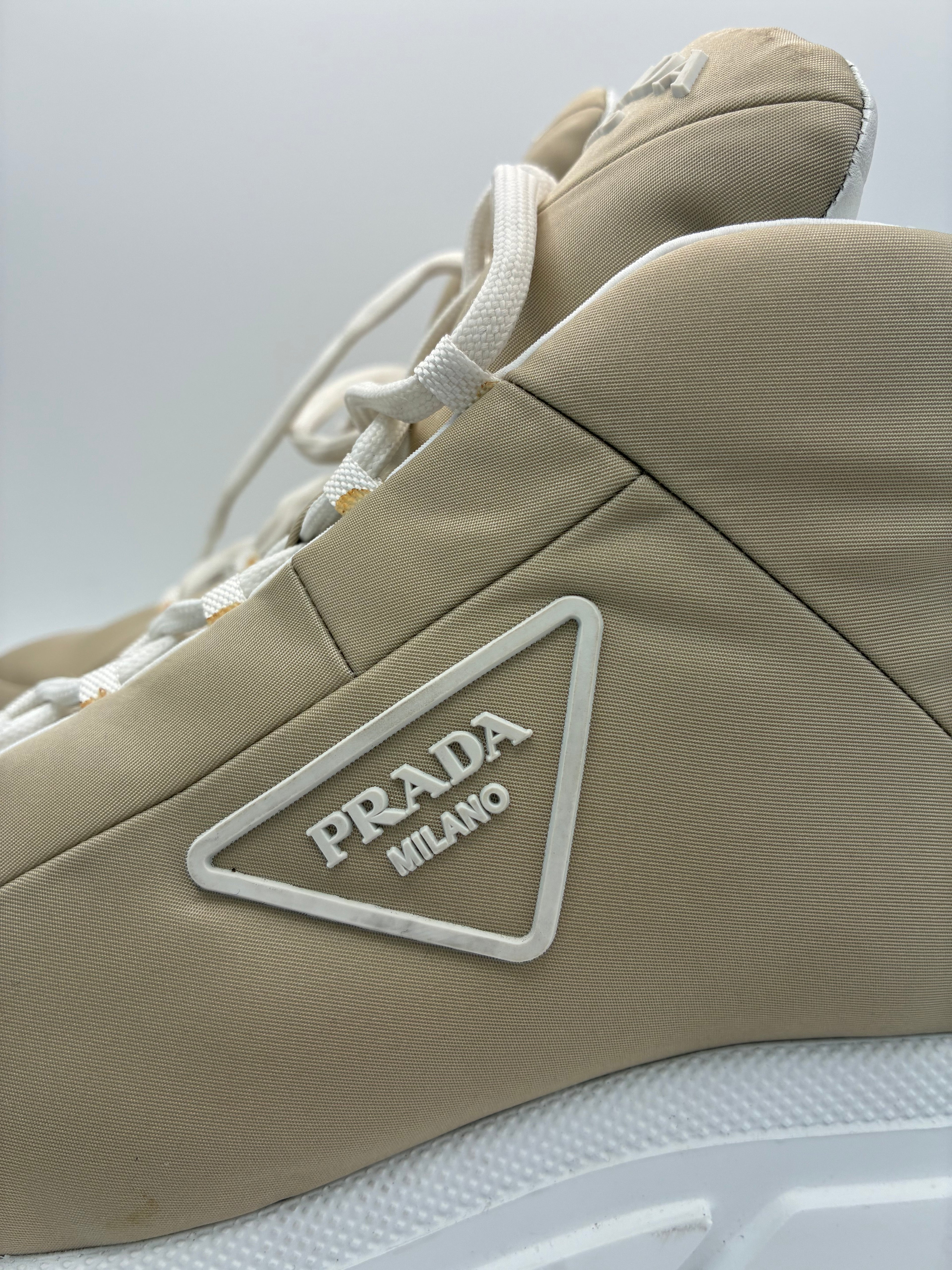 Prada Rush Piuma Nylon Mid-Top Sneakers