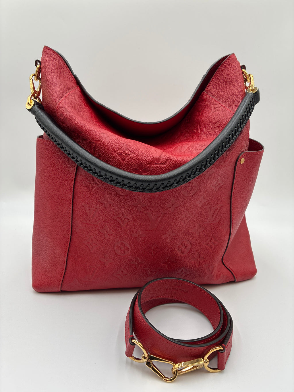 Louis Vuitton Monogram Empreinte Bagatelle cherry red