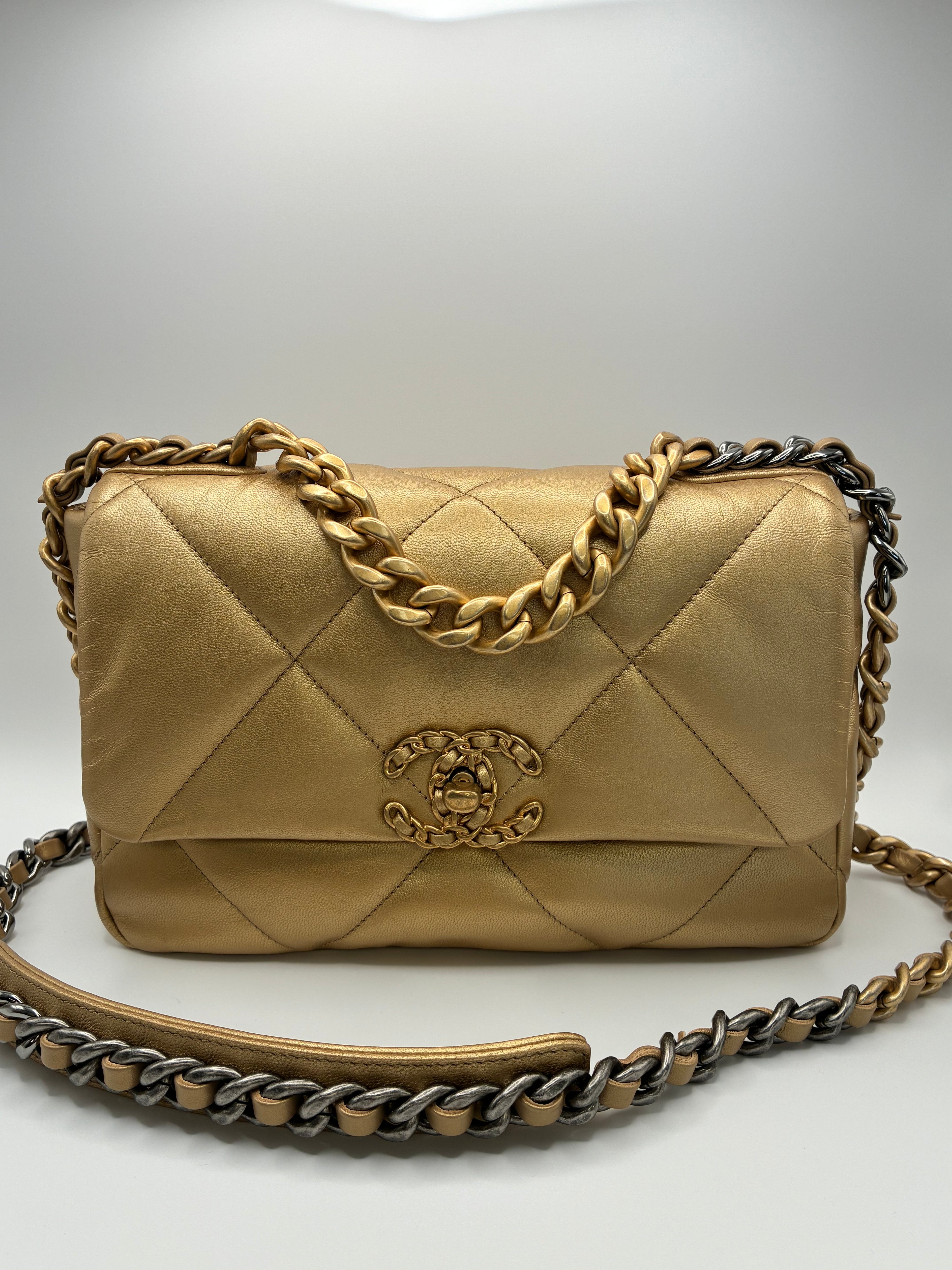 Chanel C19 - Metallic Gold - Size Small- Rare!
