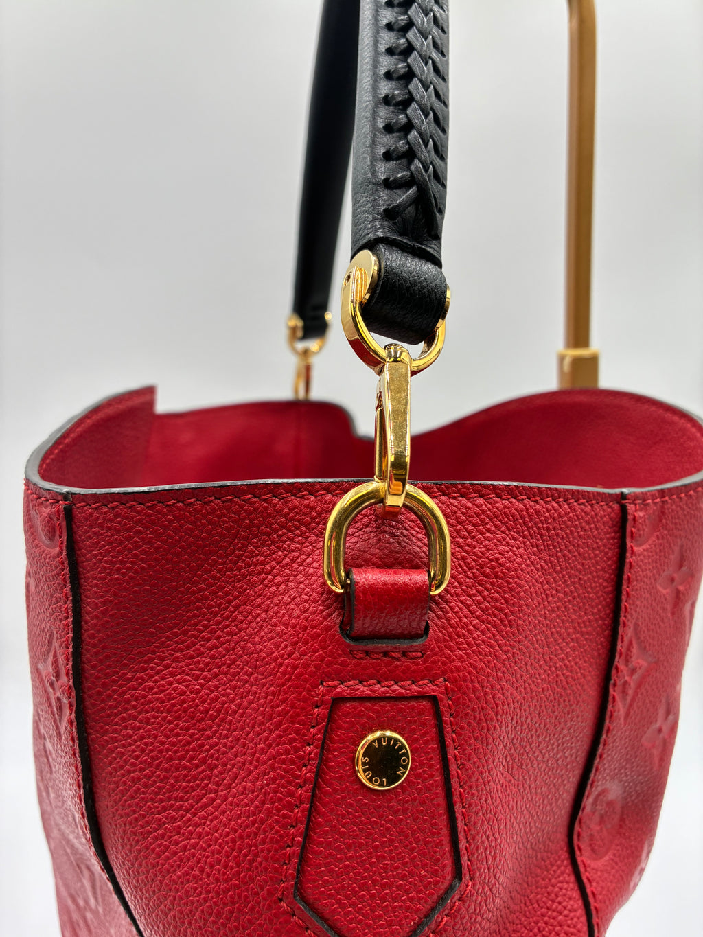 Louis Vuitton Monogram Empreinte Bagatelle cherry red