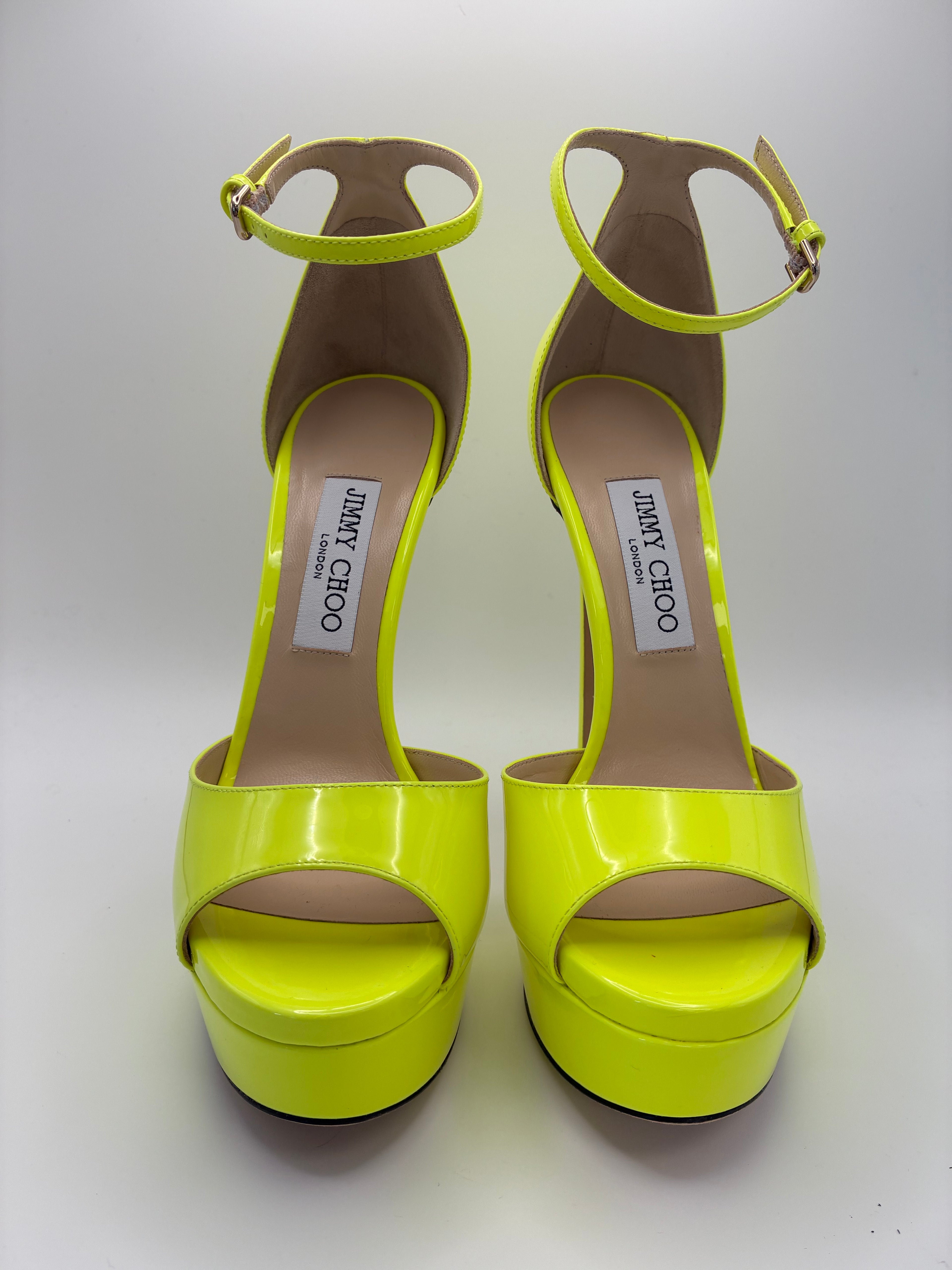 Jimmy Choo Max 150 Patent Leather Platform Sandal