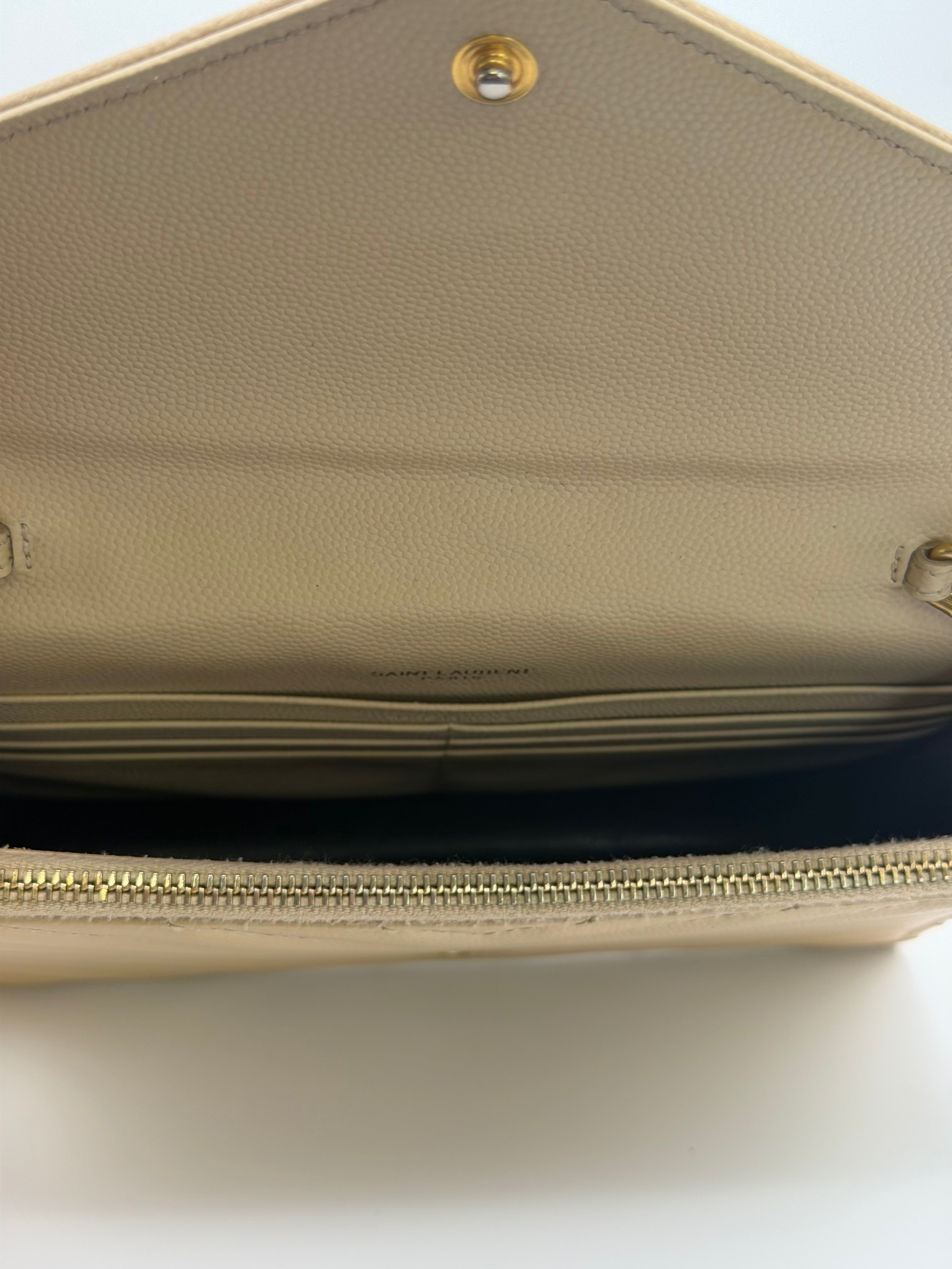 Ysl Saint Laurent Cassandre Envelope Chain Wallet