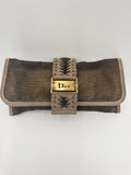 Christian Dior Metallic Bronze Chainmail and Lizard-Trimmed Jeanne Clutch