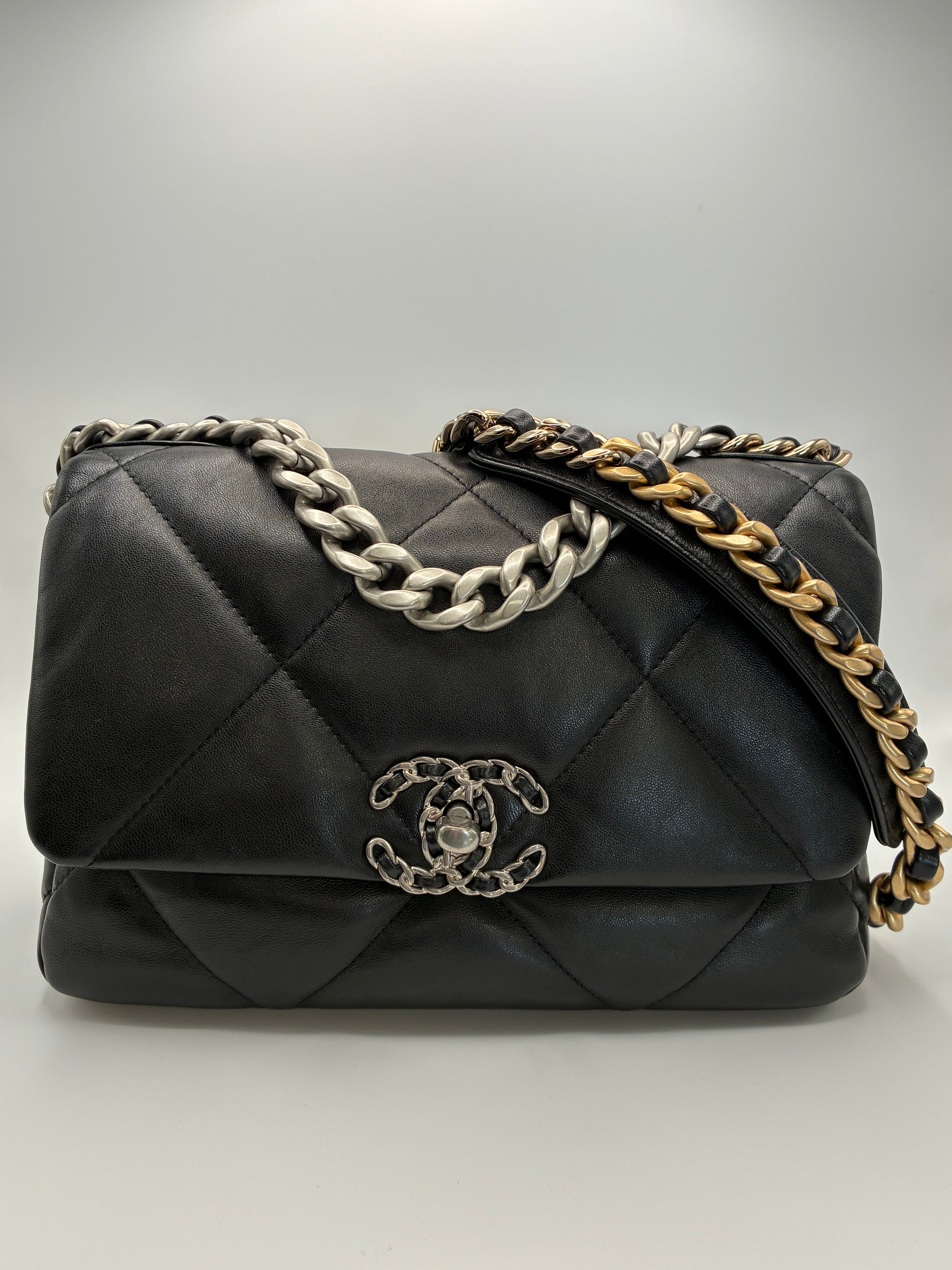 Chanel Black C19 ✨Rare! Reverse Hardware - Size Small