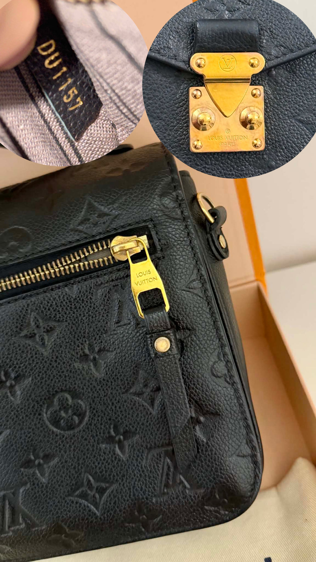 Louis Vuitton Pochette Metis Bag Black Empriente