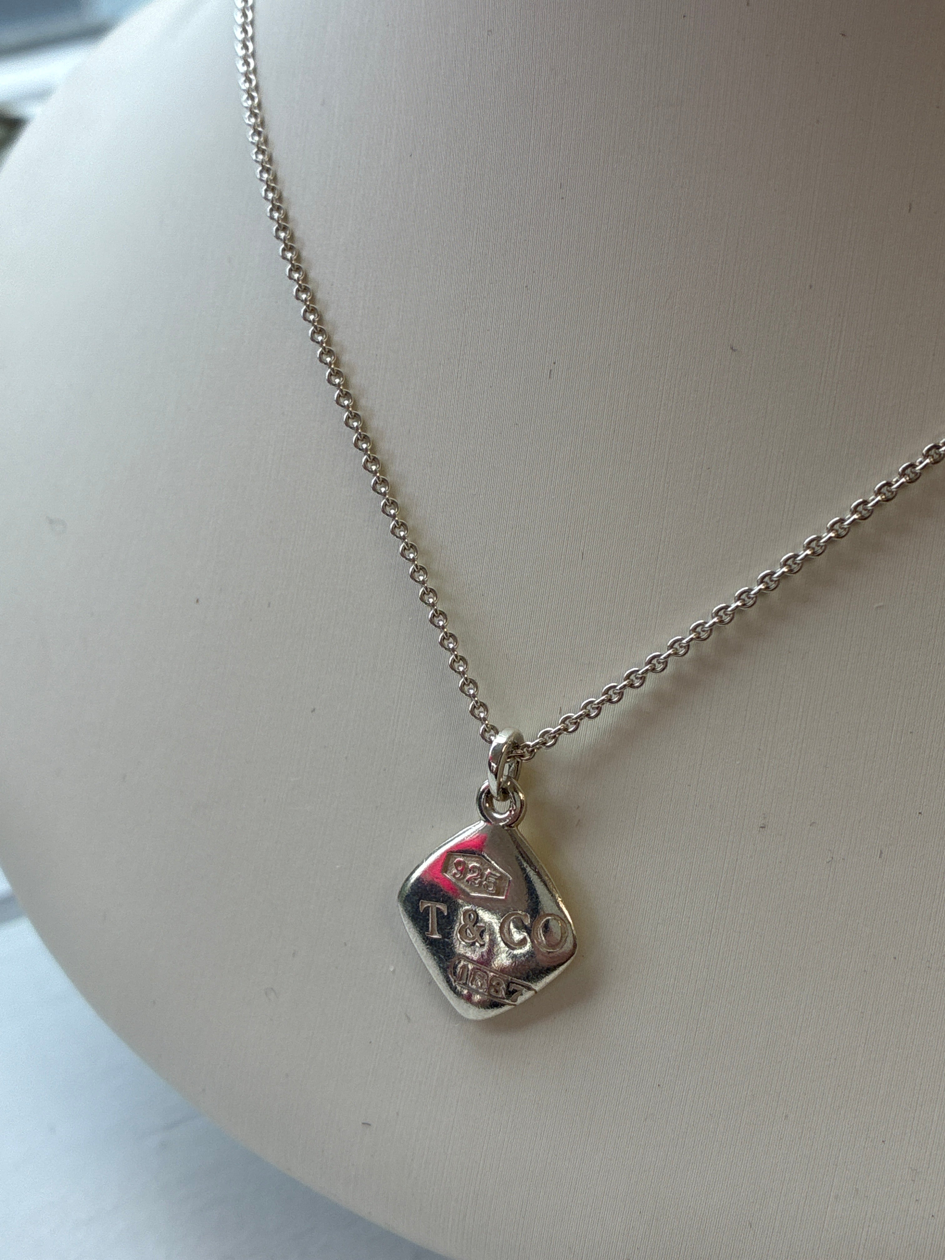 Tiffany & Co. 1837 Square Pendant necklace