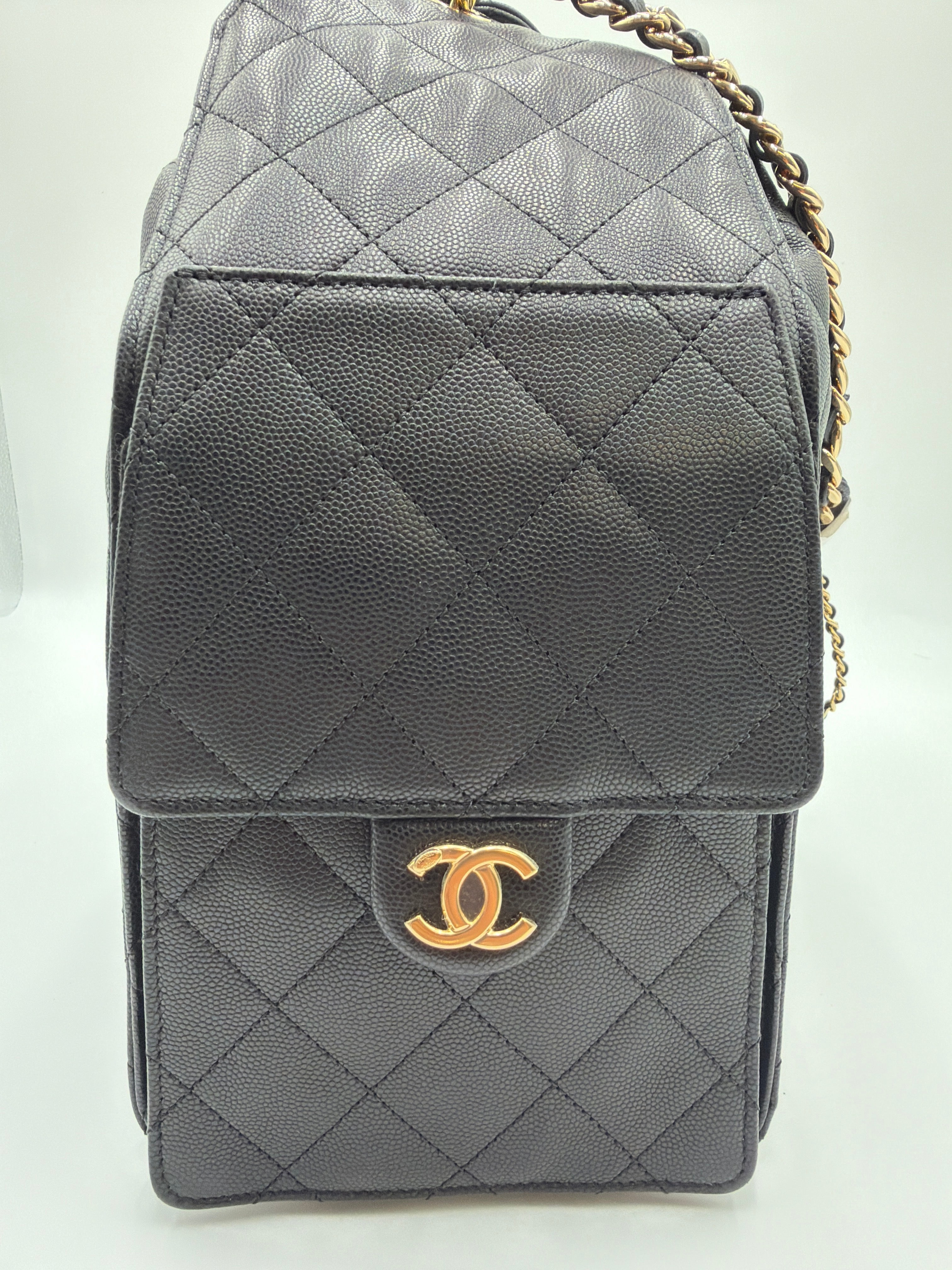Chanel C25 Medium Black Grained Calfskin (caviar) “Store Fresh”
