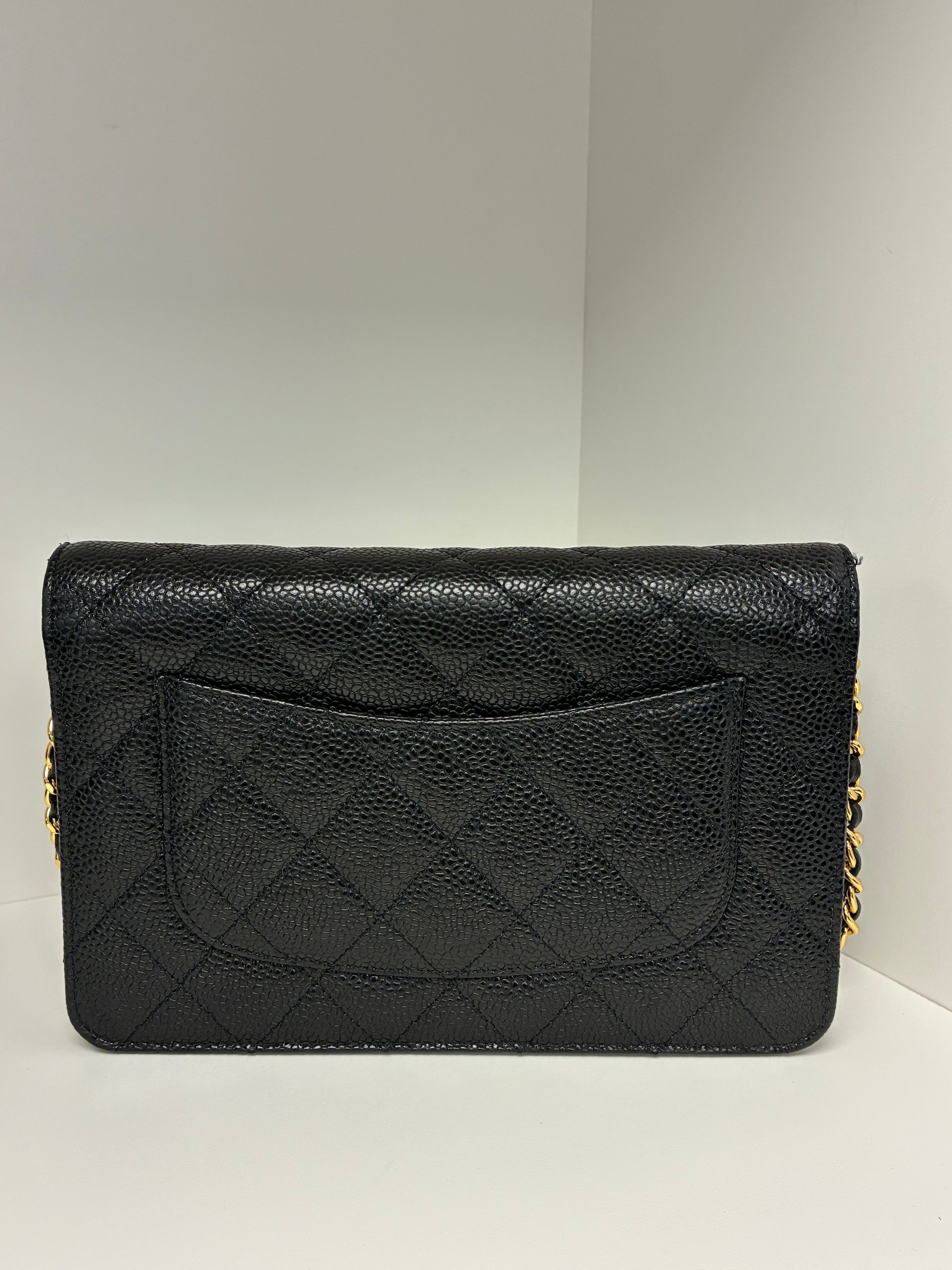Chanel Caviar Wallet on Chain Gold Hardware