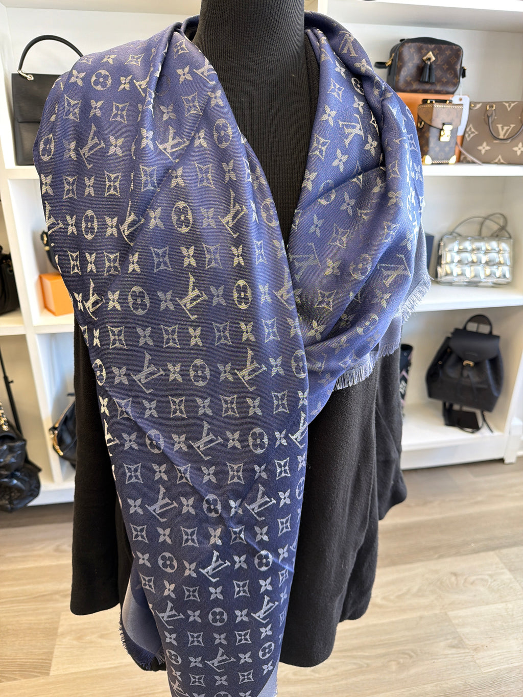 Louis Vuitton Monogram Denim Shawl in blue
