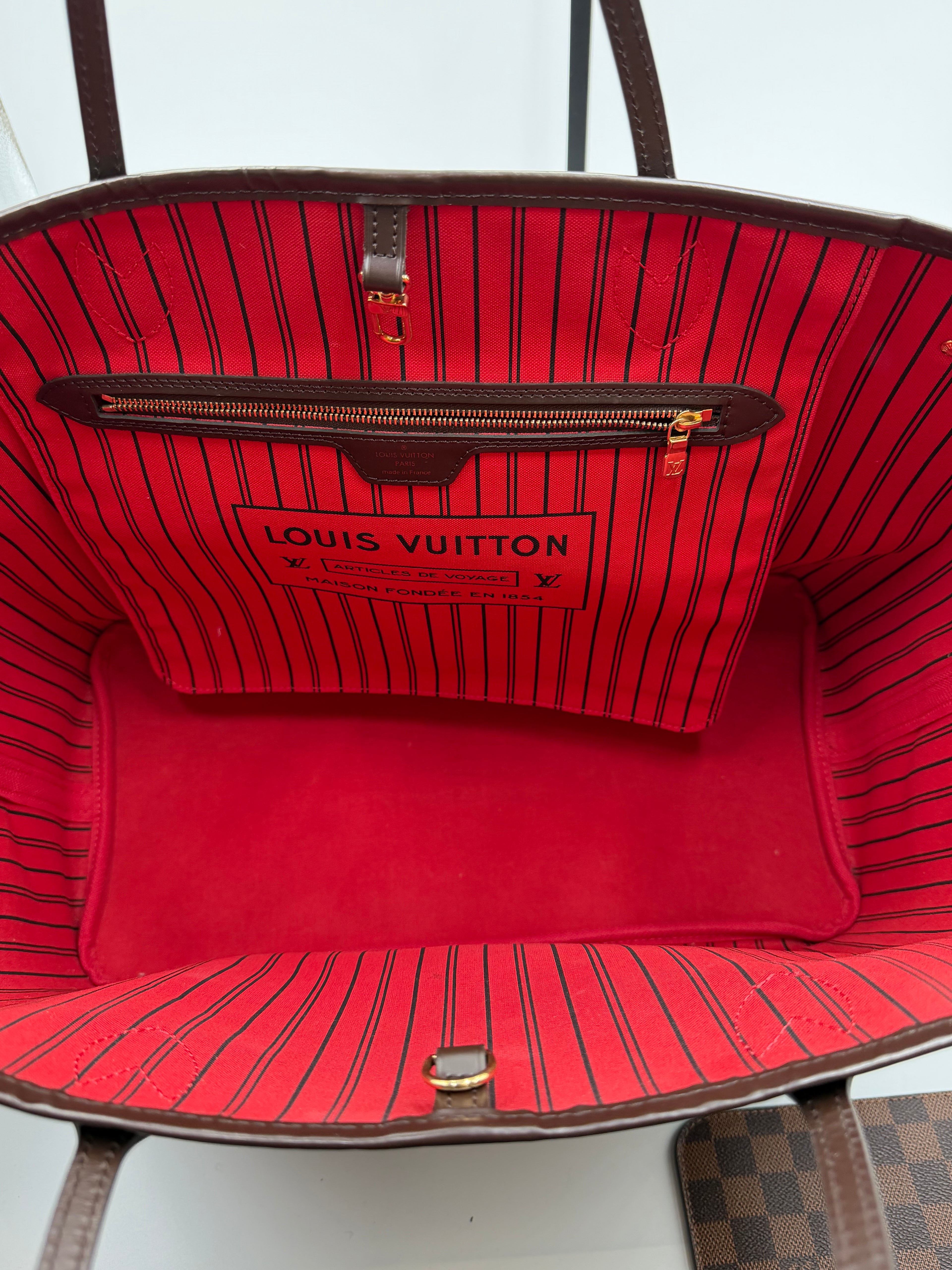 Louis Vuitton Neverfull GM Damier - Red Interior with pouch