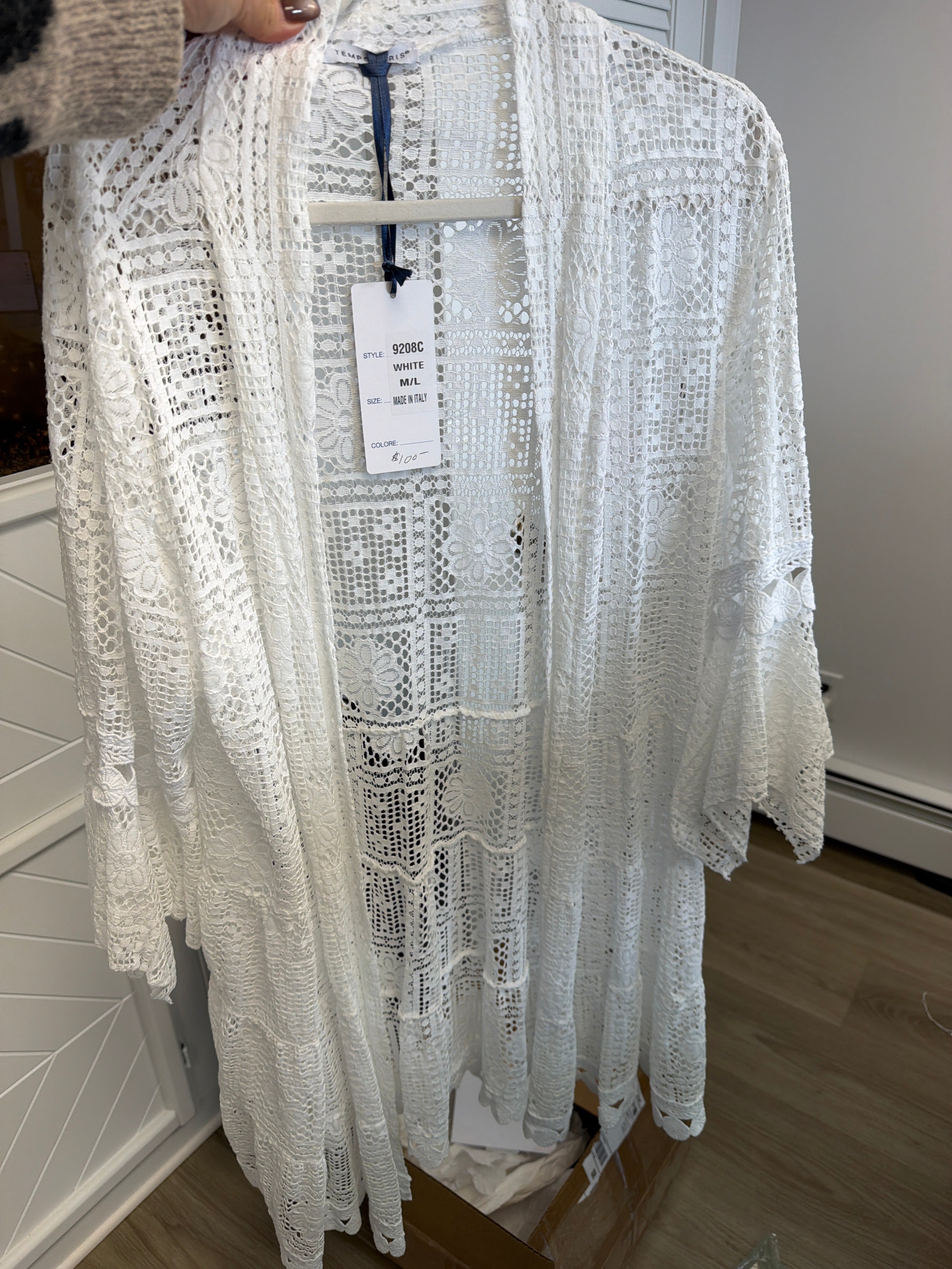 White long sleeve eyelet