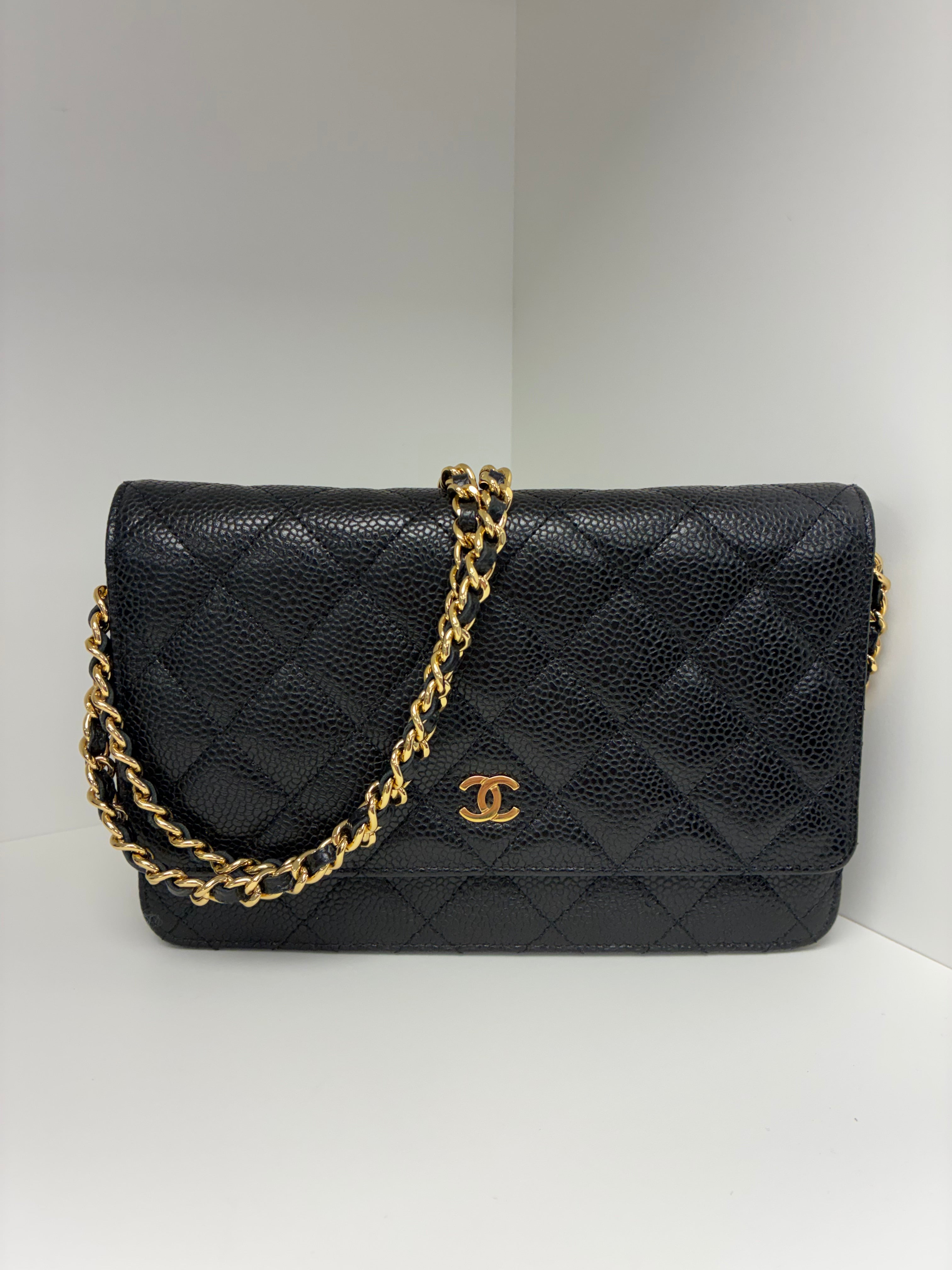 Chanel Caviar Wallet on Chain Gold Hardware