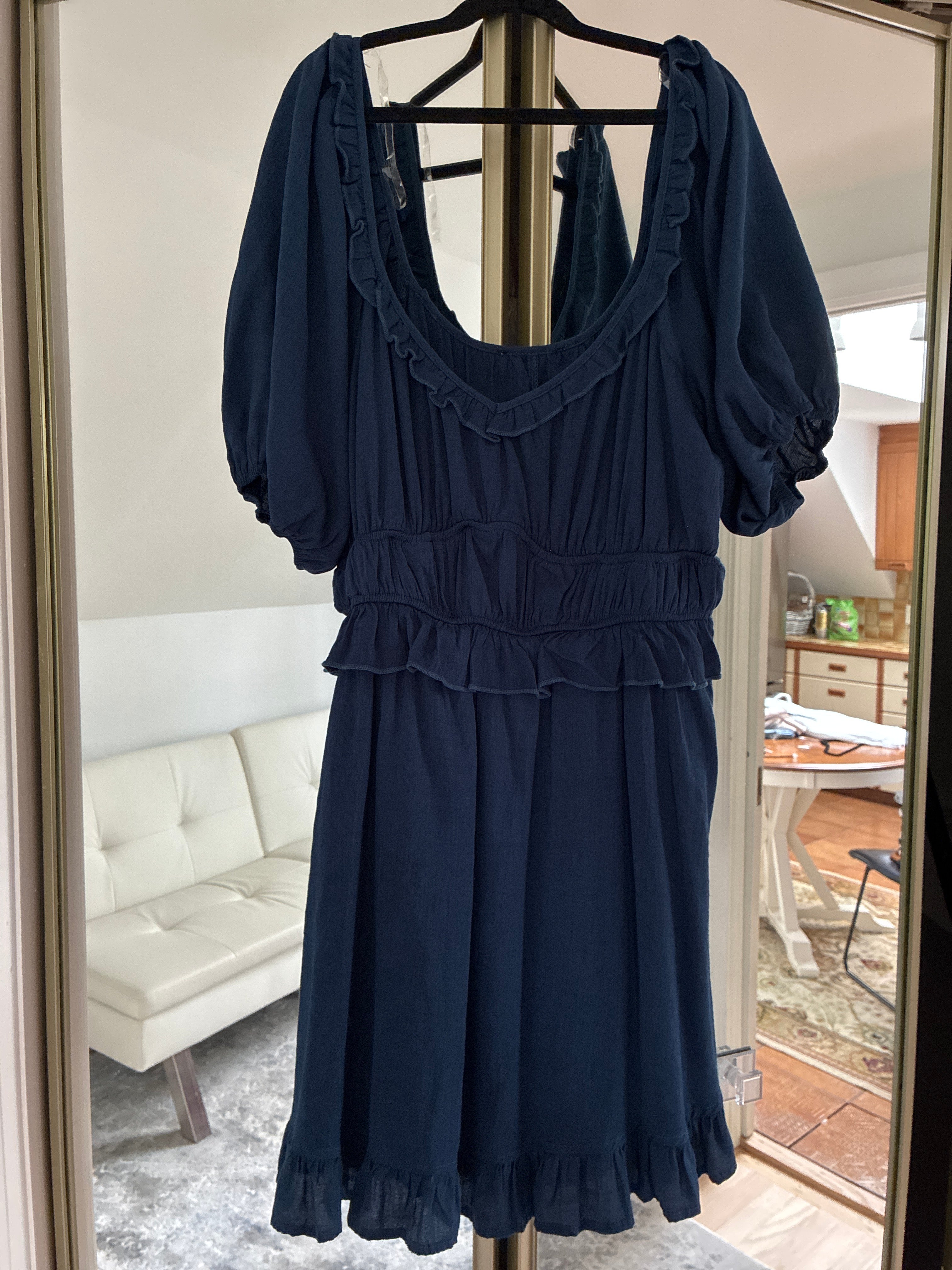 Navy Ruffle Dress