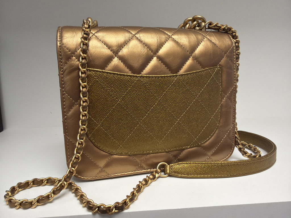 Chanel Chain Handle Flap Bag Gold