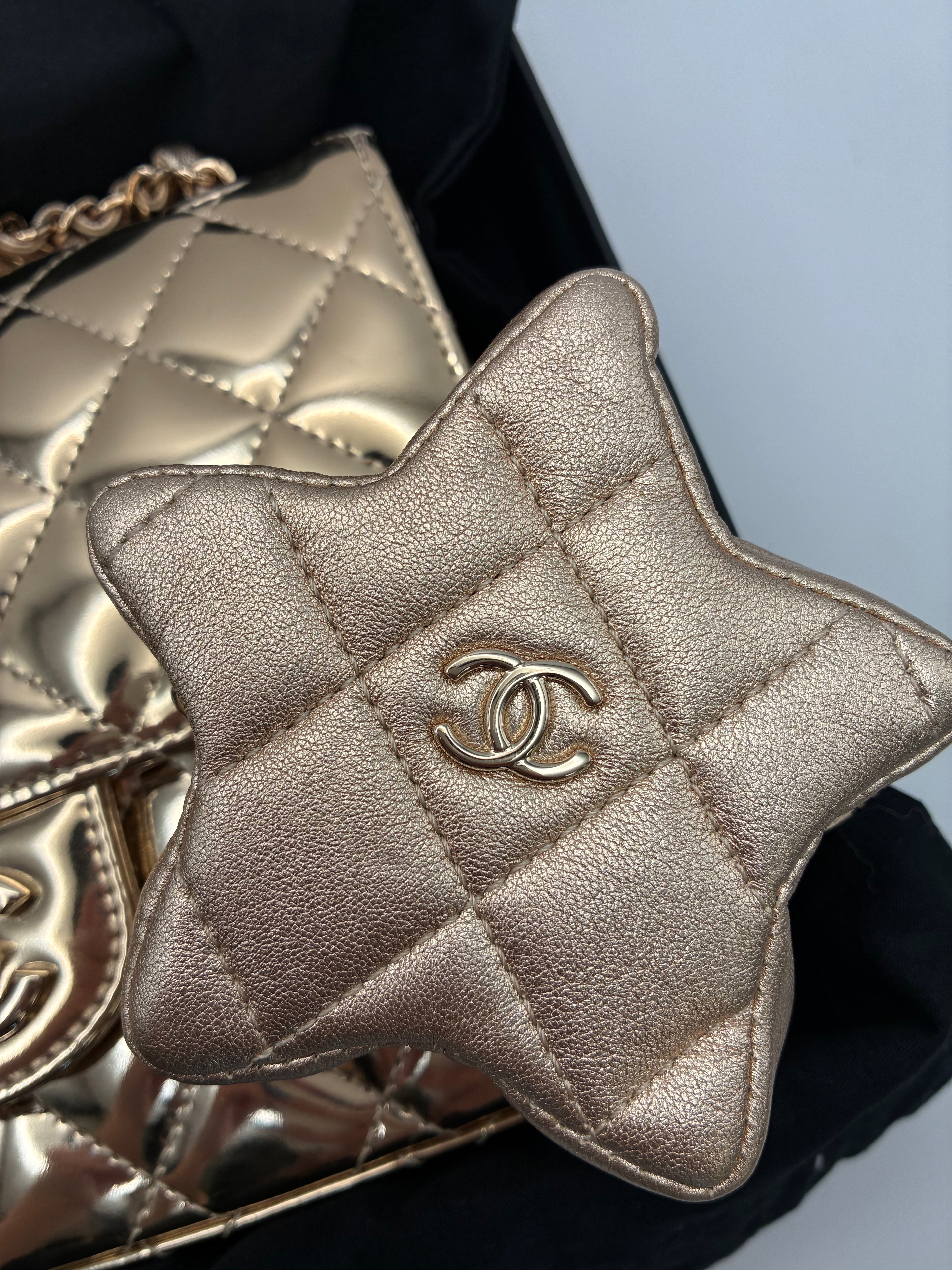 Chanel Mirror Calfskin Quilted Mini Flap Bag 24C
