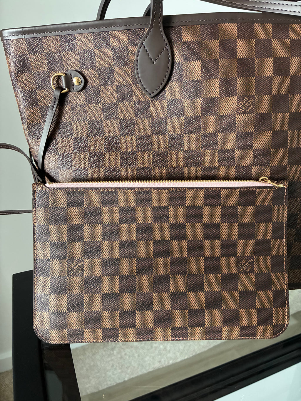 Louis Vuitton Damier Neverfull MM - Pink Interior