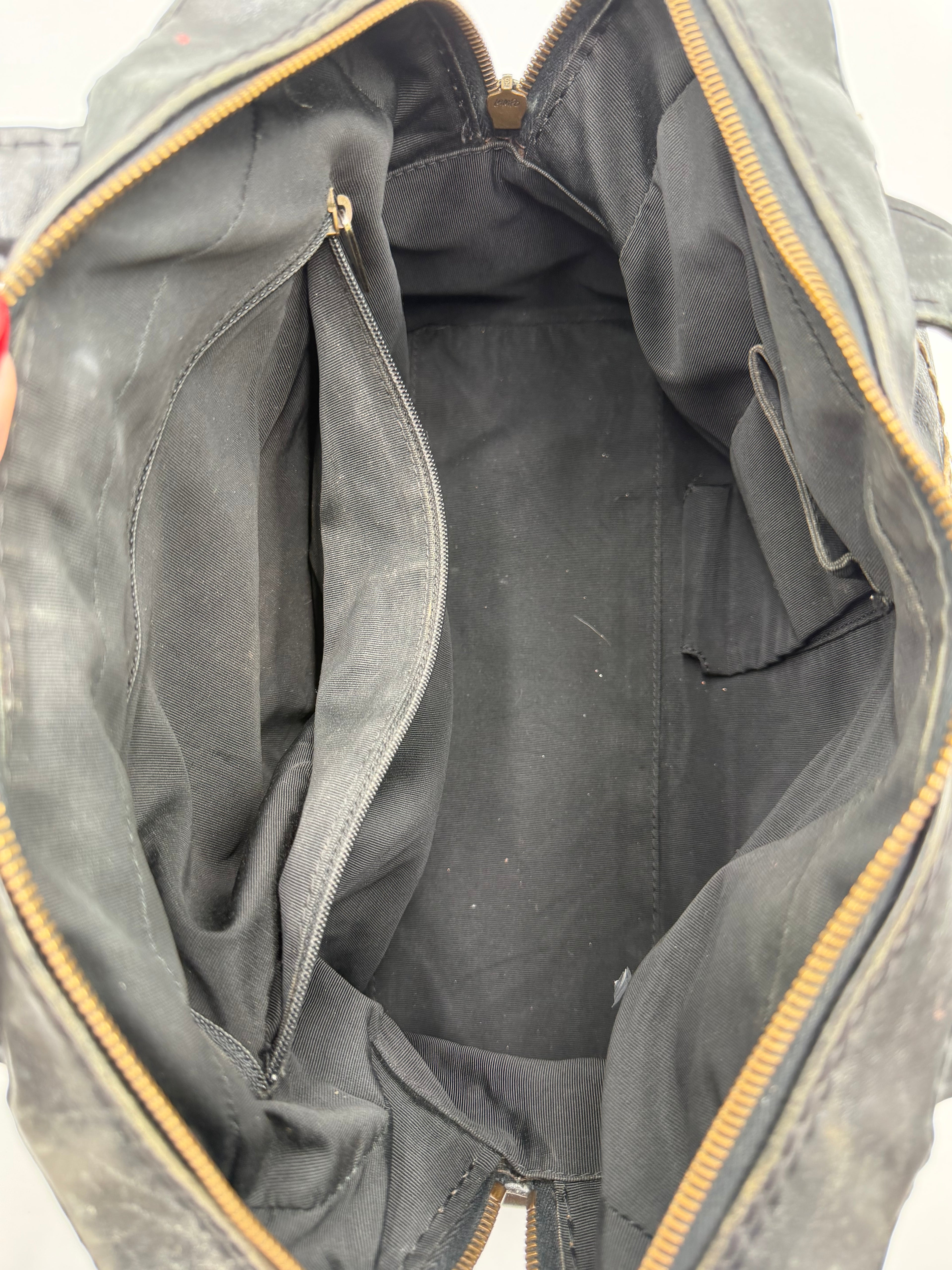 Vintage Chanel Black Leather Wild Stitch Boston / Bowler Bag