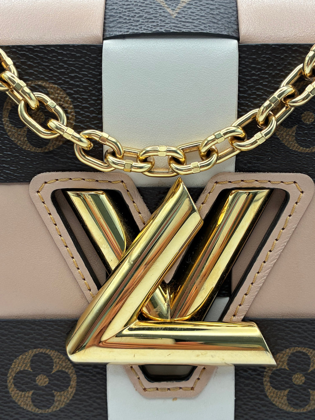 Louis Vuitton Calfskin Check Monogram Twist MM Bag