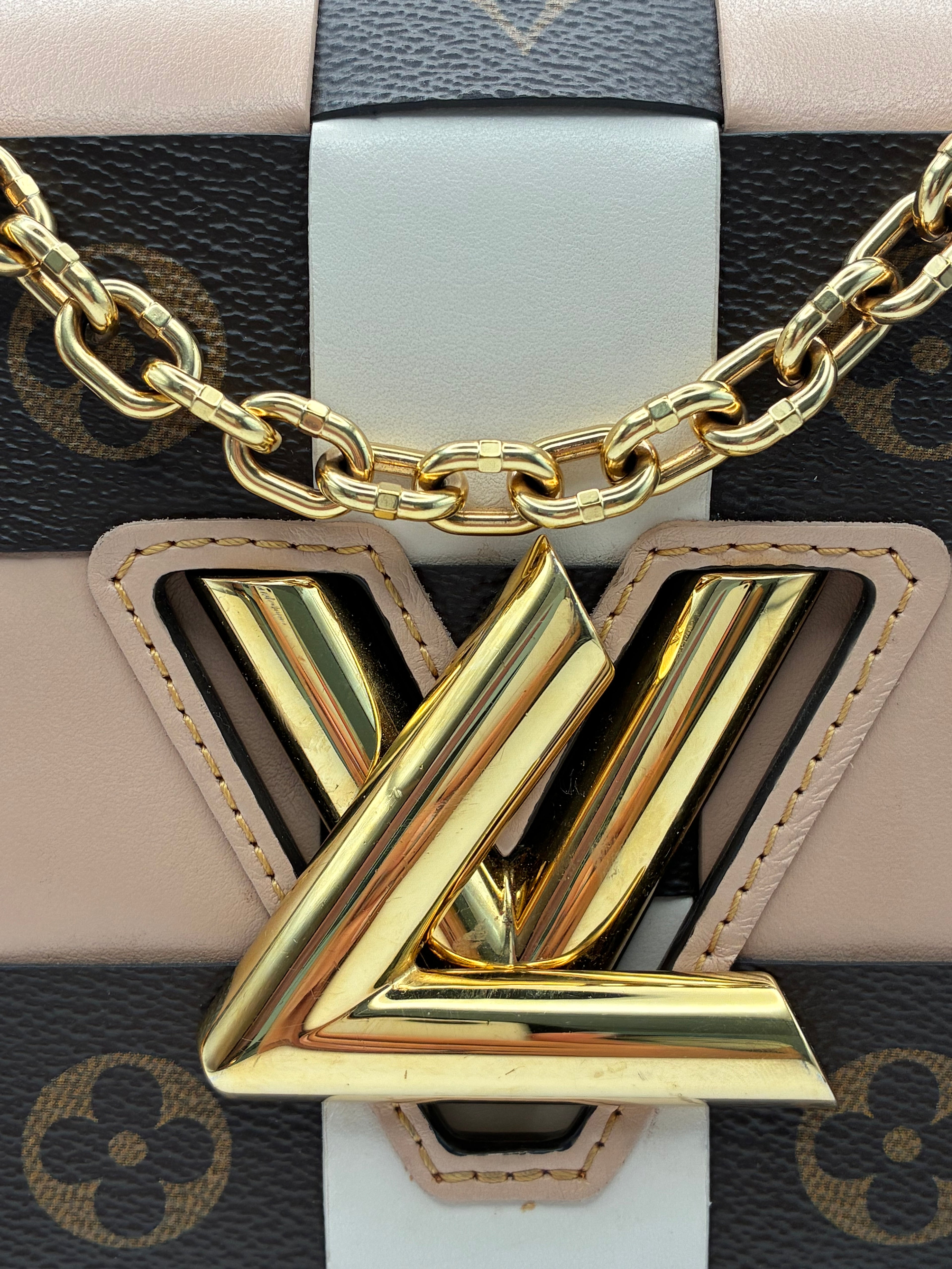 Louis Vuitton Calfskin Check Monogram Twist MM Bag