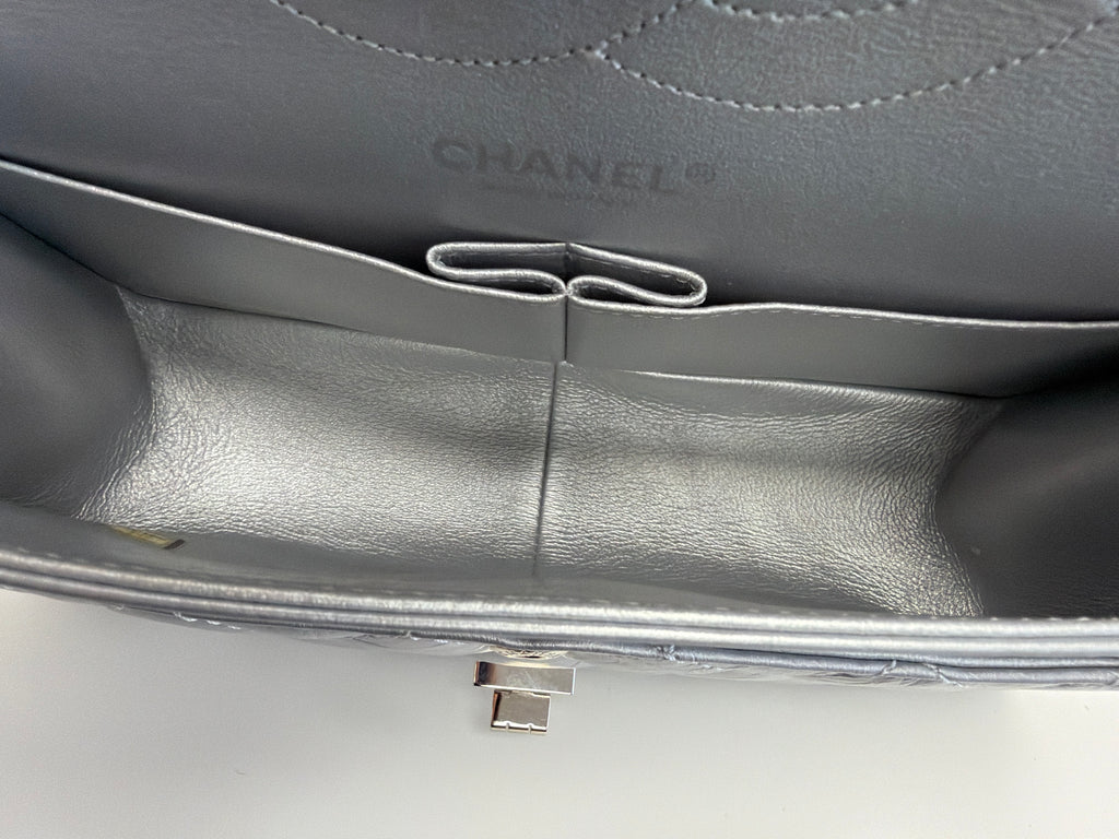 Chanel Metallic Silver 2.55 Reissue Flap Bag- Rare!