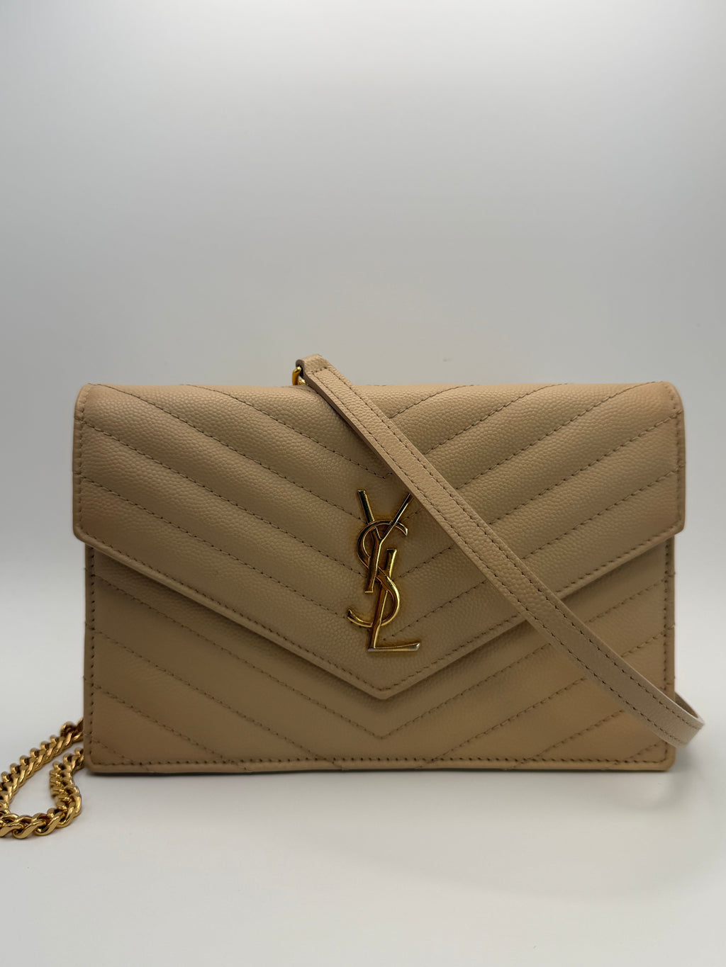 Ysl Saint Laurent Cassandre Envelope Chain Wallet