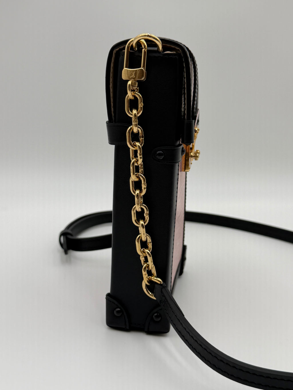 Louis Vuitton Vertical Trunk Pochette North South Pink Ballerina Epi Leather