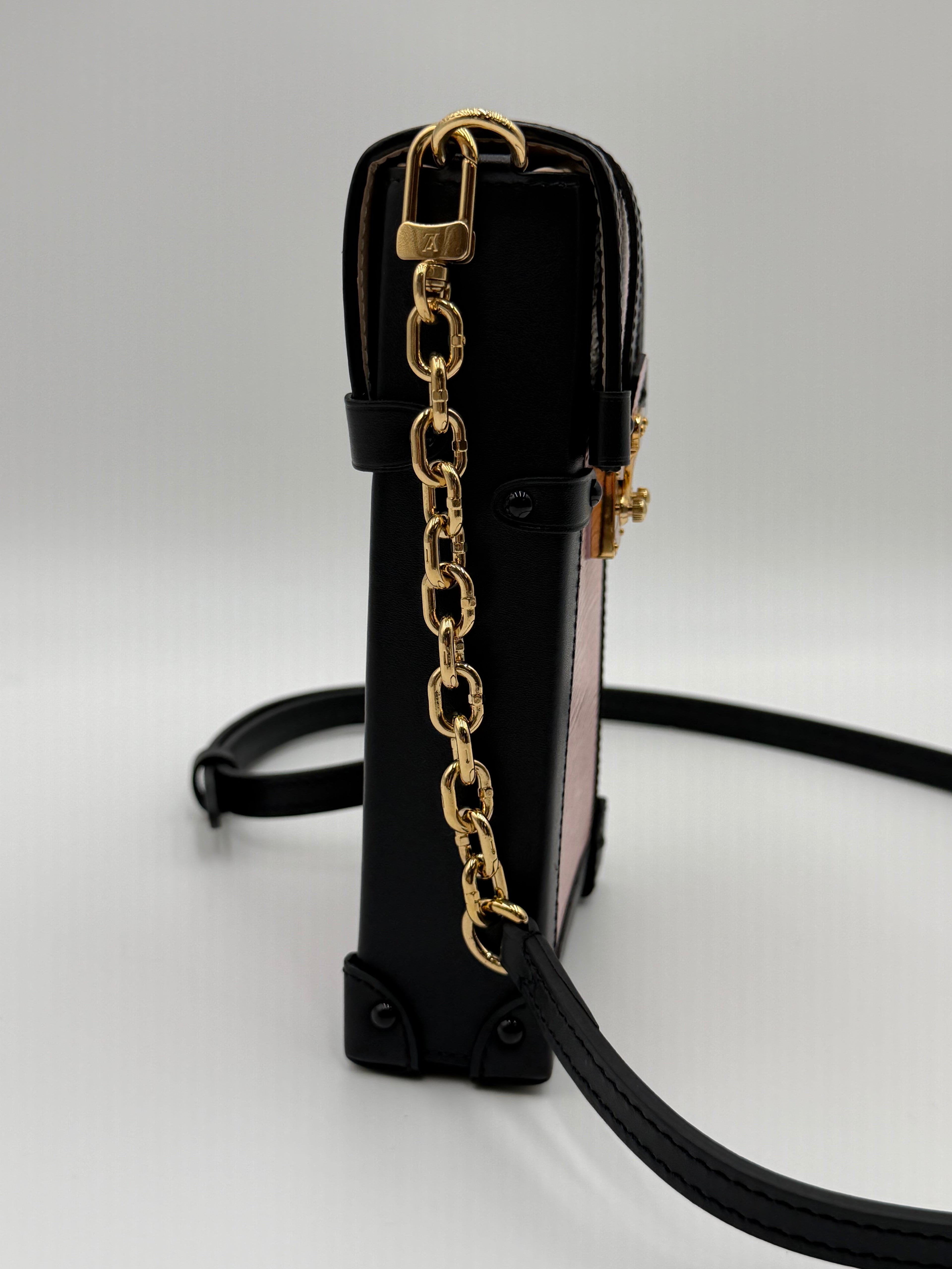Louis Vuitton Vertical Trunk Pochette North South Pink Ballerina Epi Leather