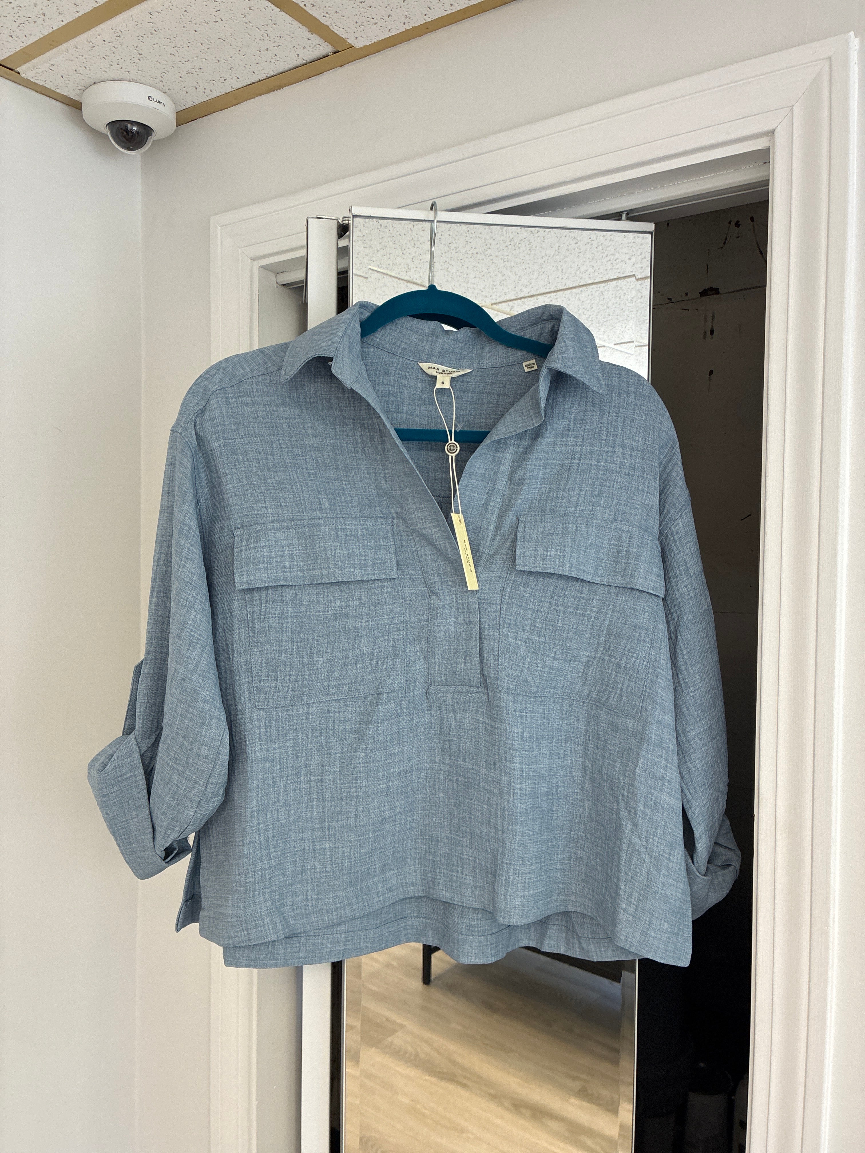 Max Studio Textured Collar Shirt