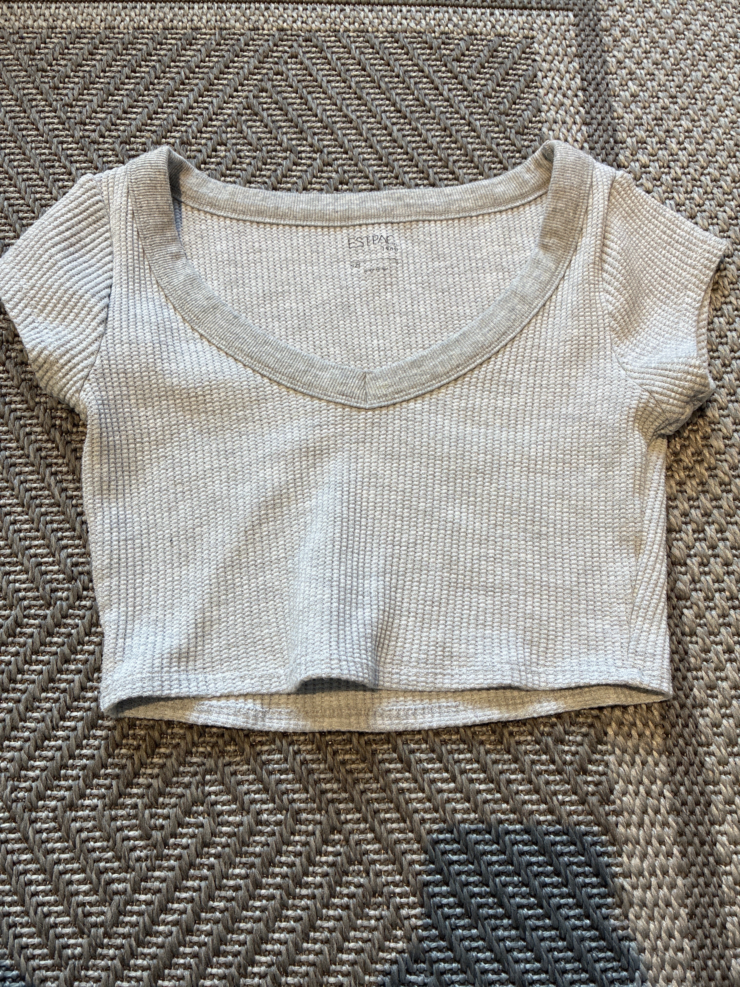 EST.PAC Waffle Knit Cropped T-Shirt