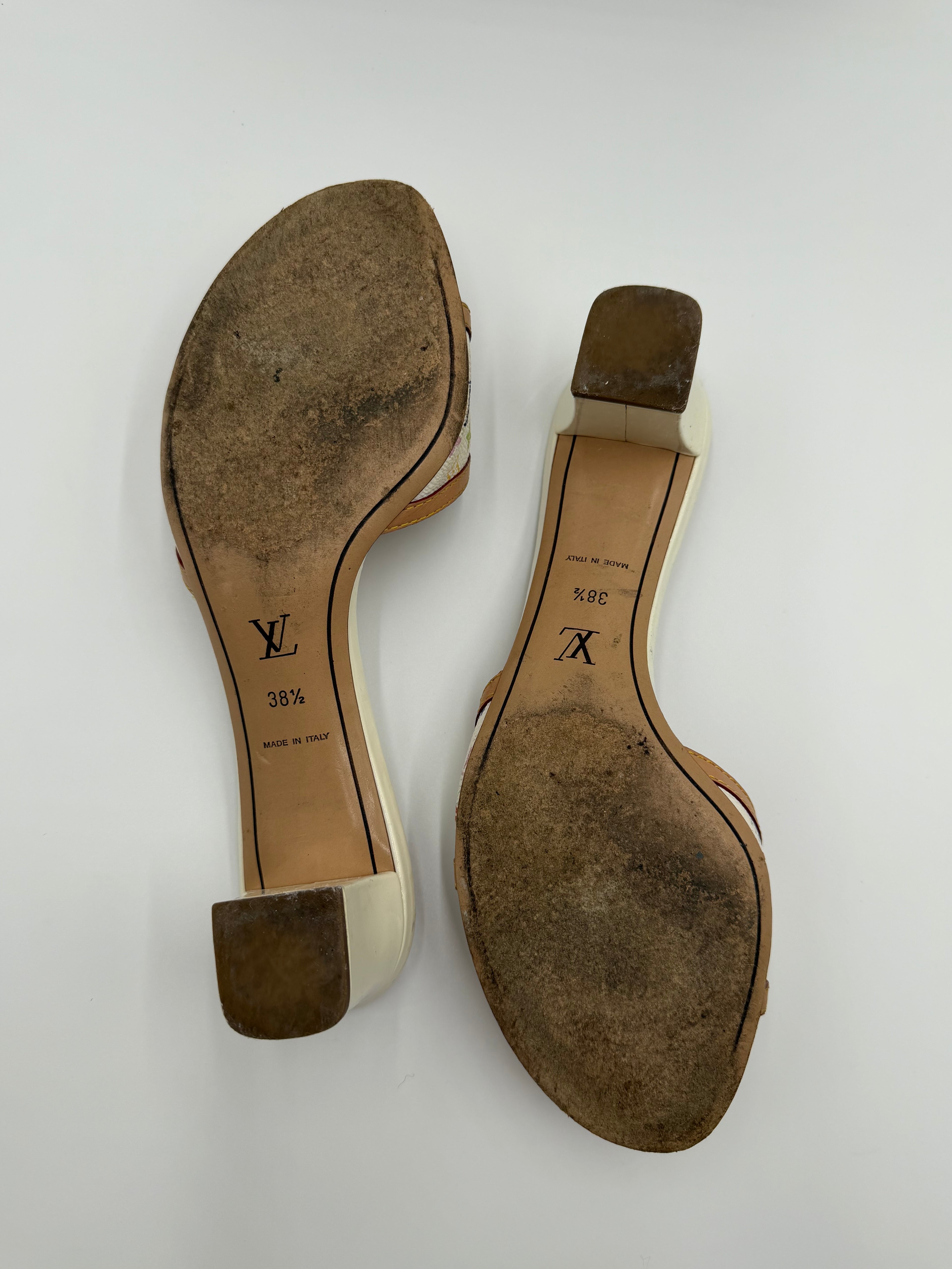 Louis Vuitton x Takashi Murakami Monogram Kitten Heels - White