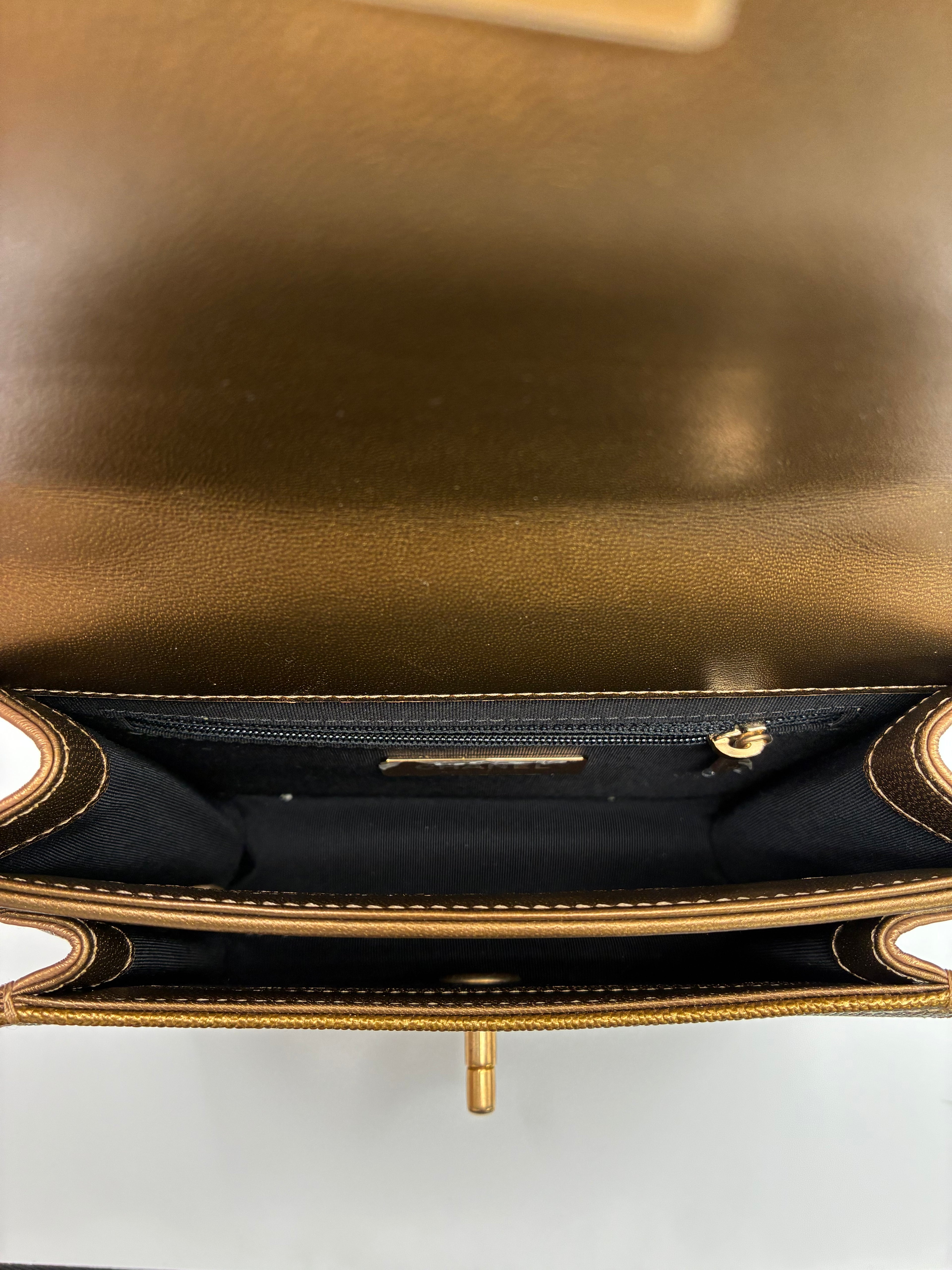 Chanel Chain Handle Flap Bag Gold