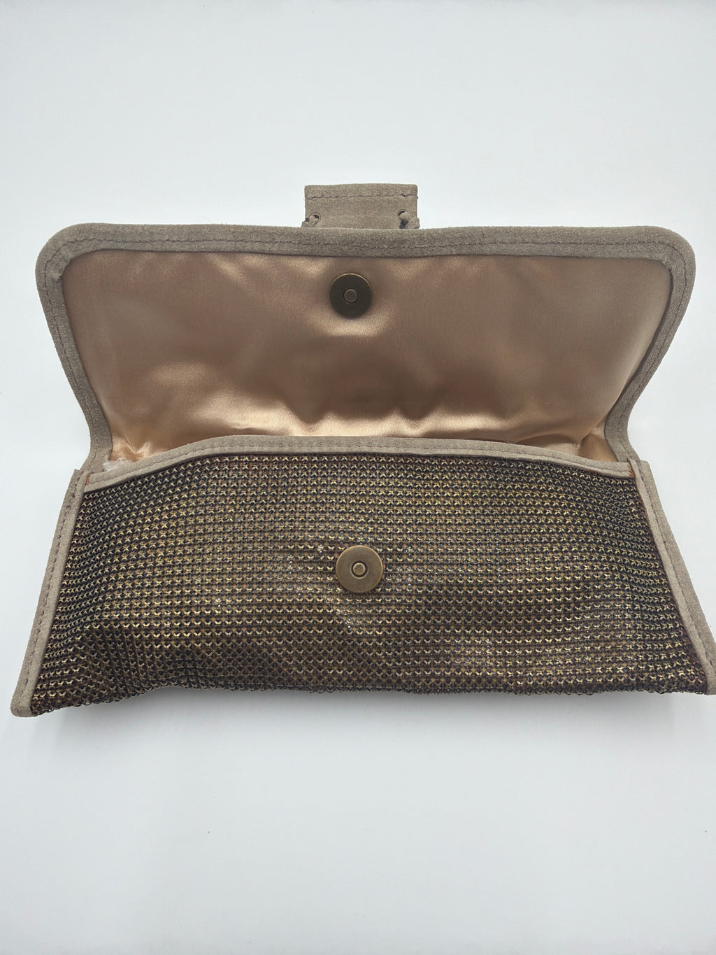 Christian Dior Metallic Bronze Chainmail and Lizard-Trimmed Jeanne Clutch