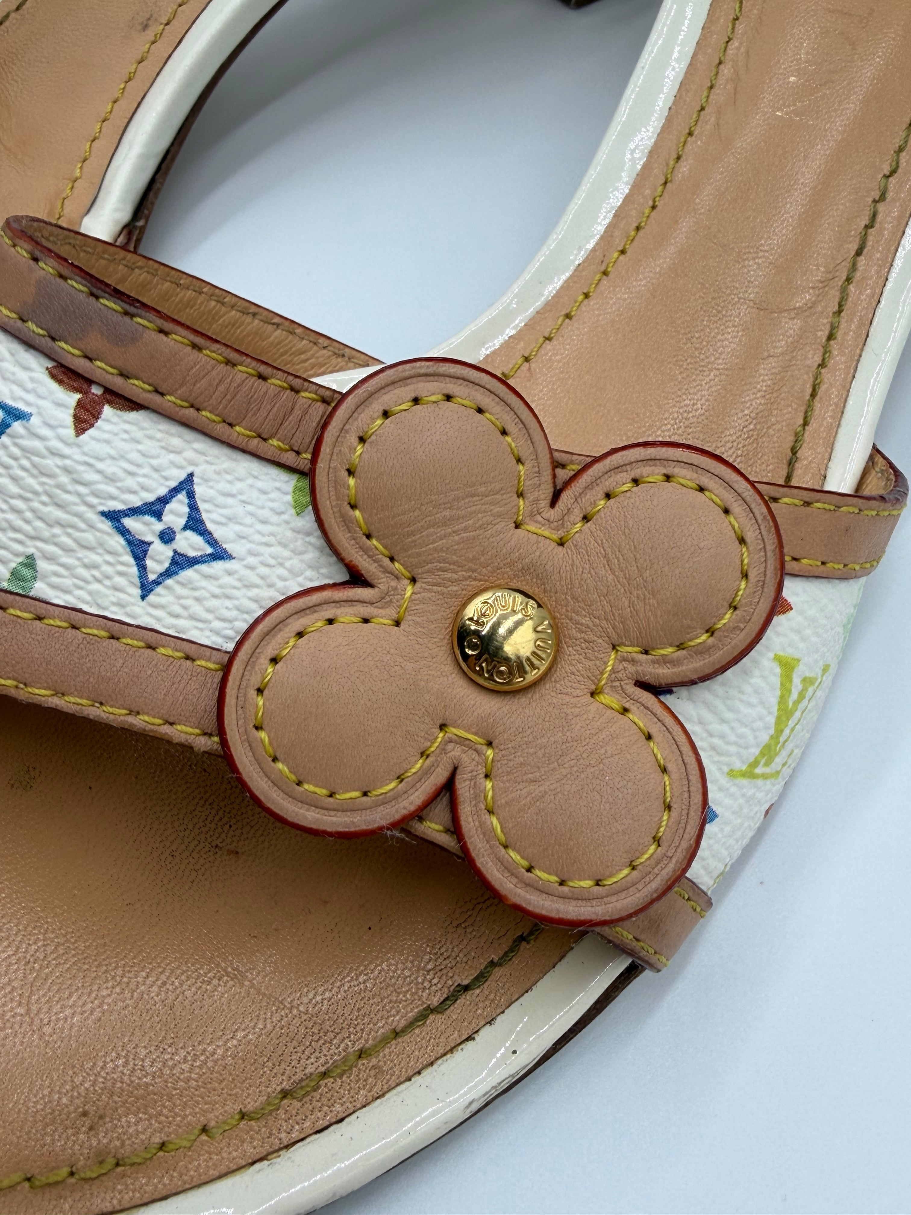 Louis Vuitton x Takashi Murakami Monogram Kitten Heels - White