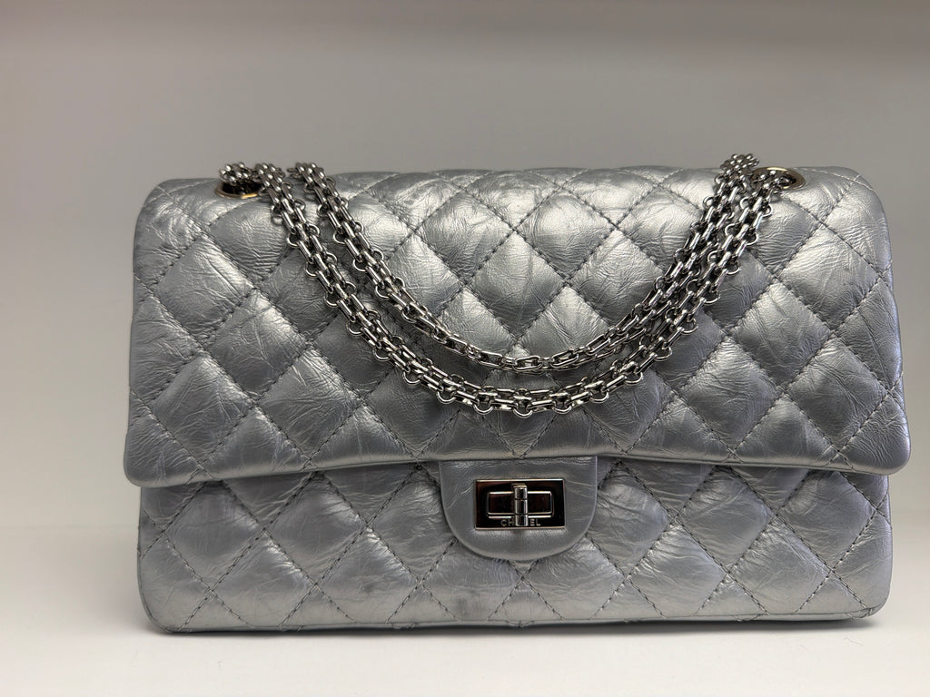 Chanel Metallic Silver 2.55 Reissue Flap Bag- Rare!