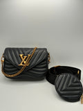 Louis Vuitton Calfskin New Wave Multi Pochette - Black Quilted Leather