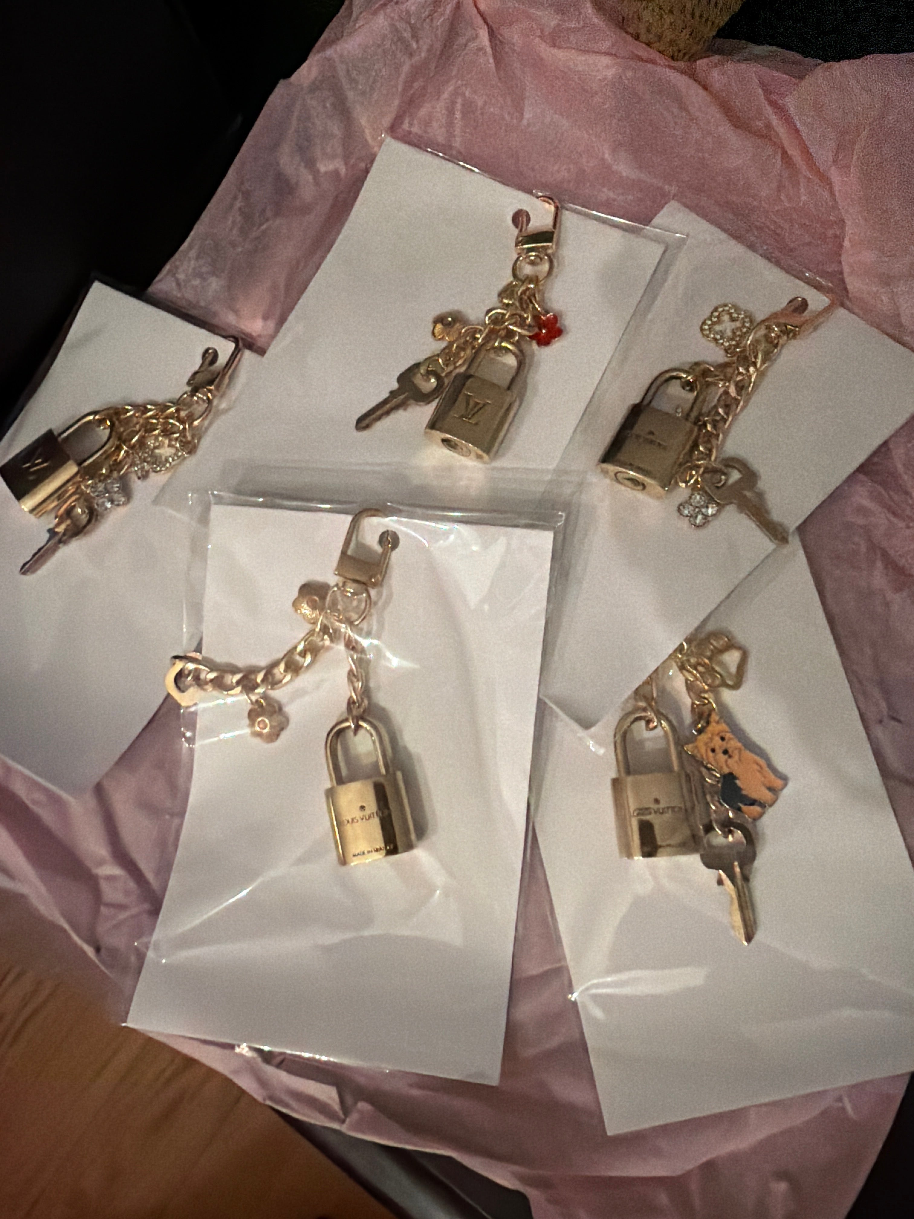 Bag charm authentic lock & Key