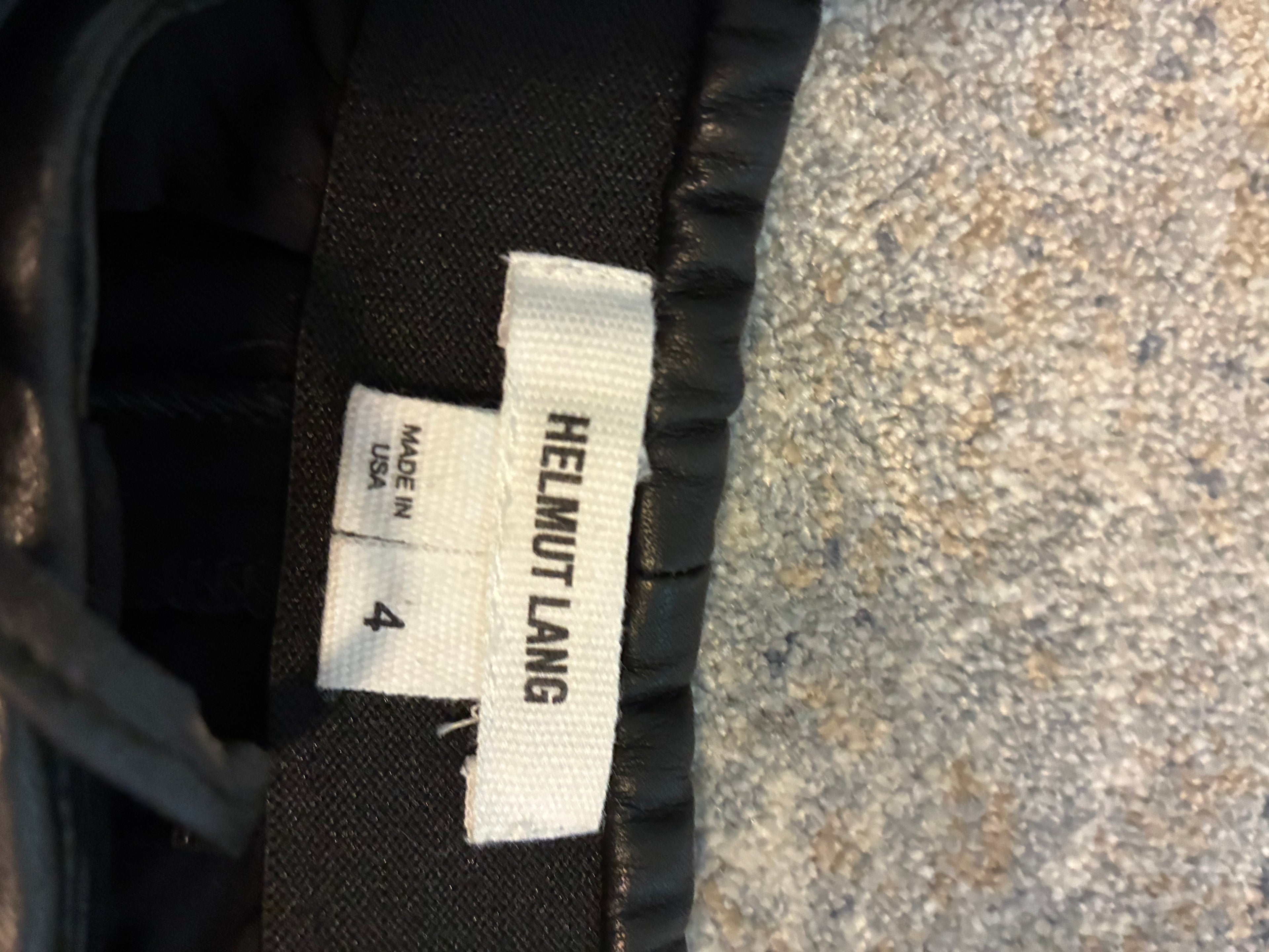 Helmut Lang black leather-trimmed shorts