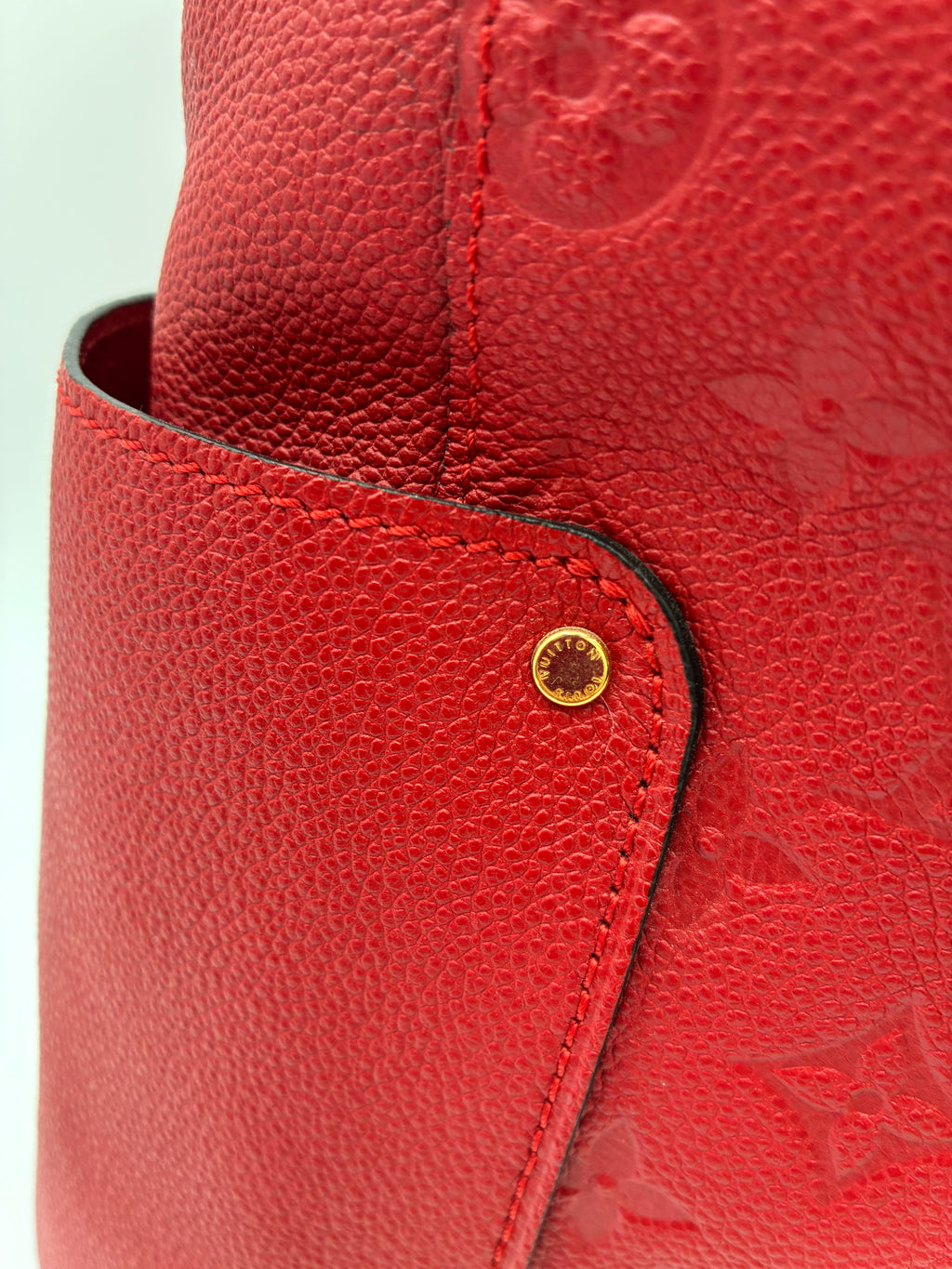 Louis Vuitton Monogram Empreinte Bagatelle cherry red