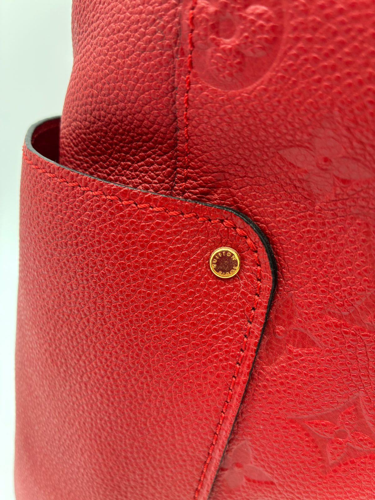 Louis Vuitton Monogram Empreinte Bagatelle cherry red