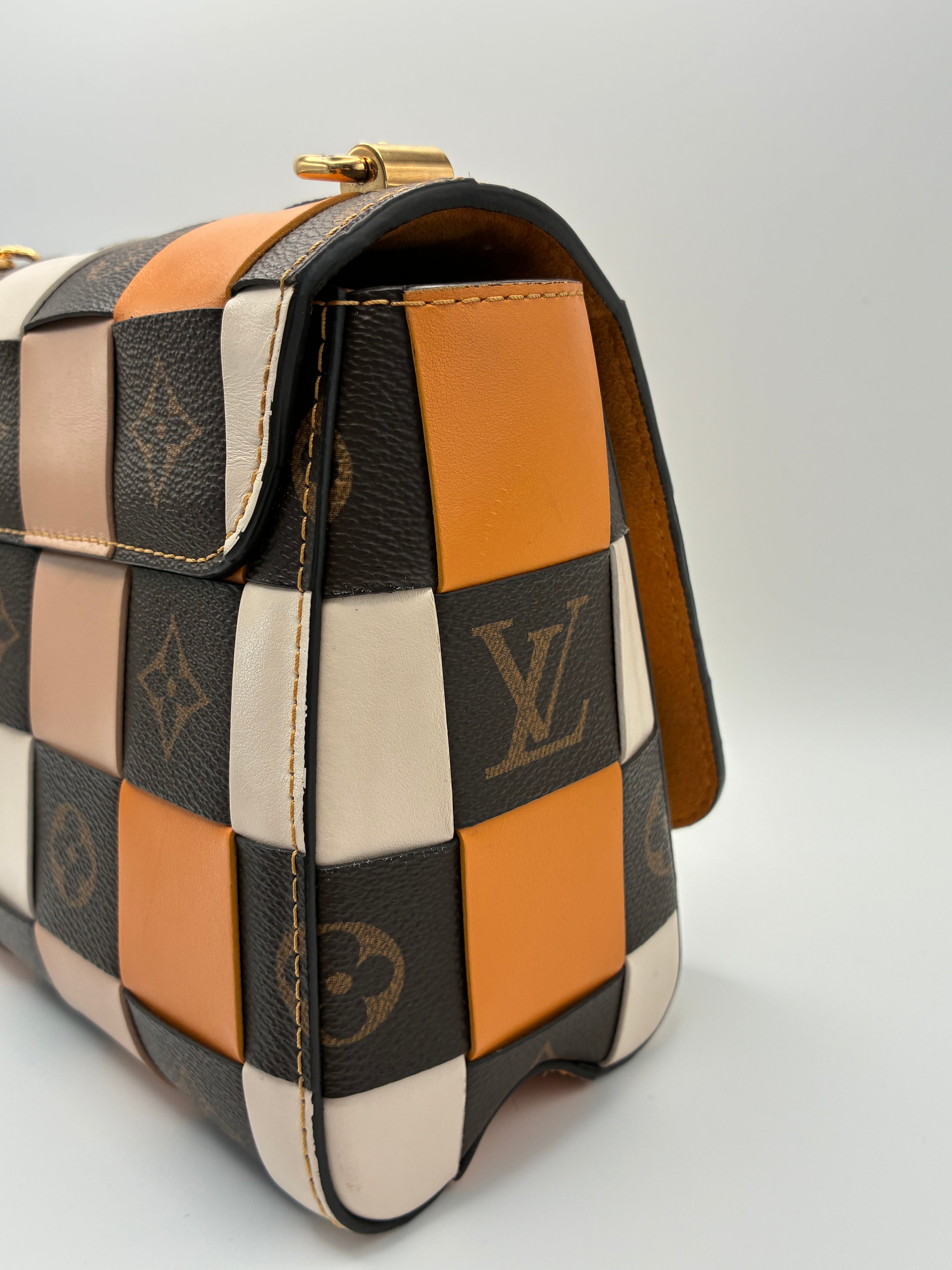 Louis Vuitton Calfskin Check Monogram Twist MM Bag