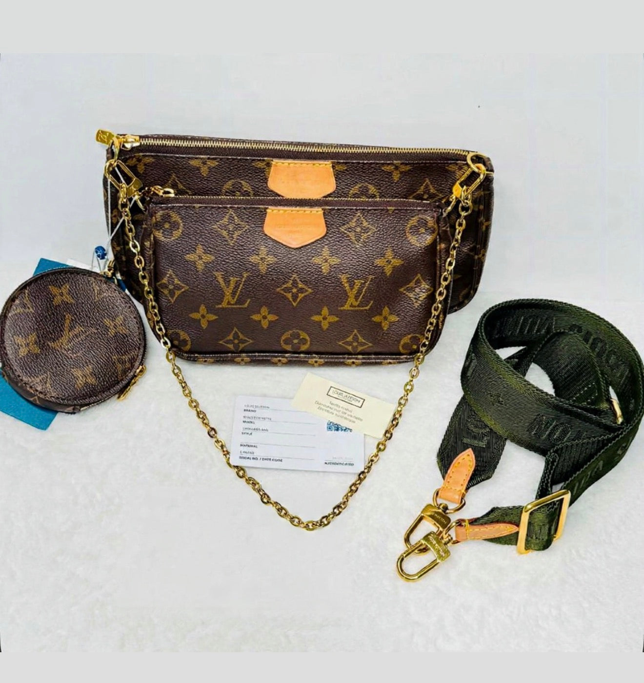Louis Vuitton Multi Pochette Accessories - Green Strap - always sold out